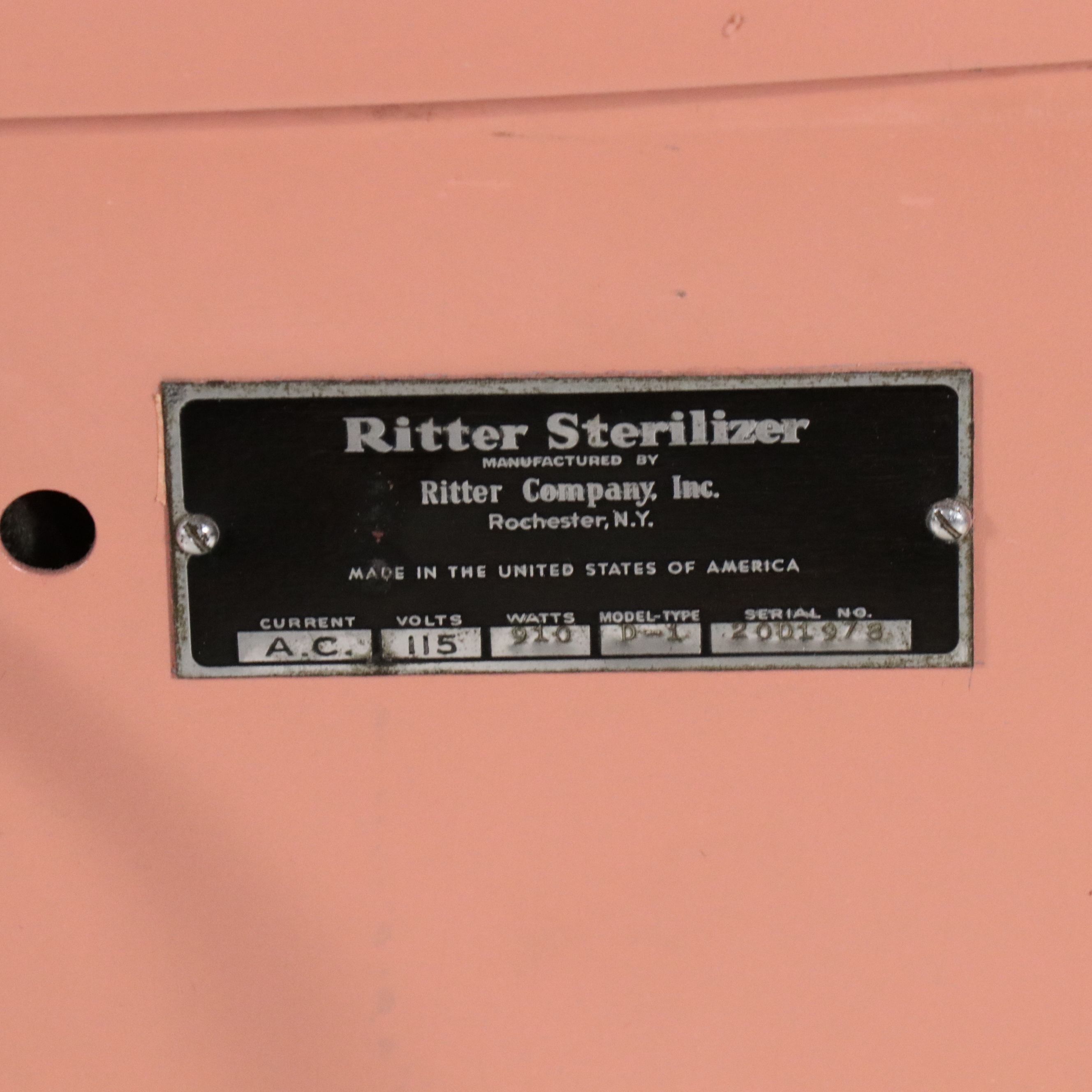 Ritter Dental Mfg. Co. Enameled Sterilizer