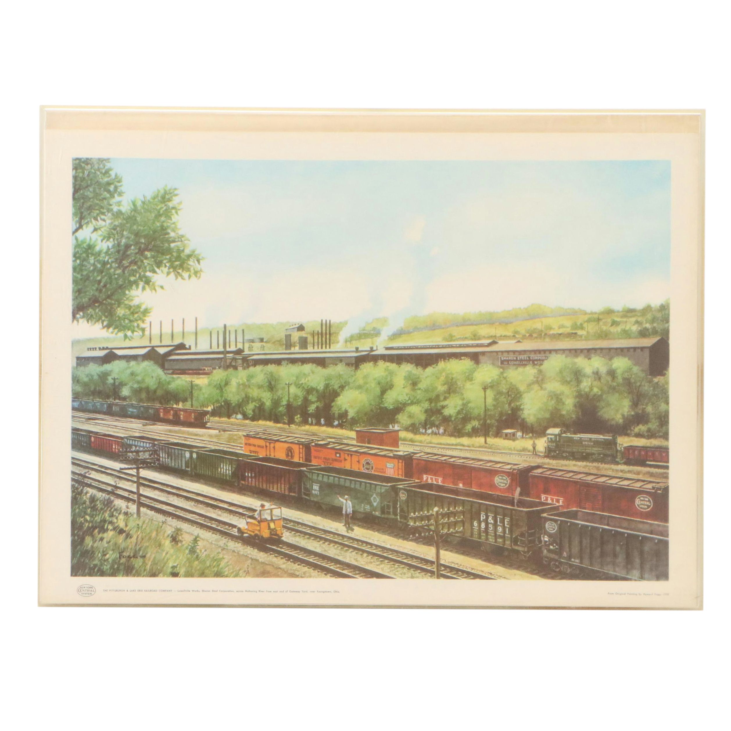Offset Lithograph of Howard Fogg Painting for New York Central RR, Circa 1960