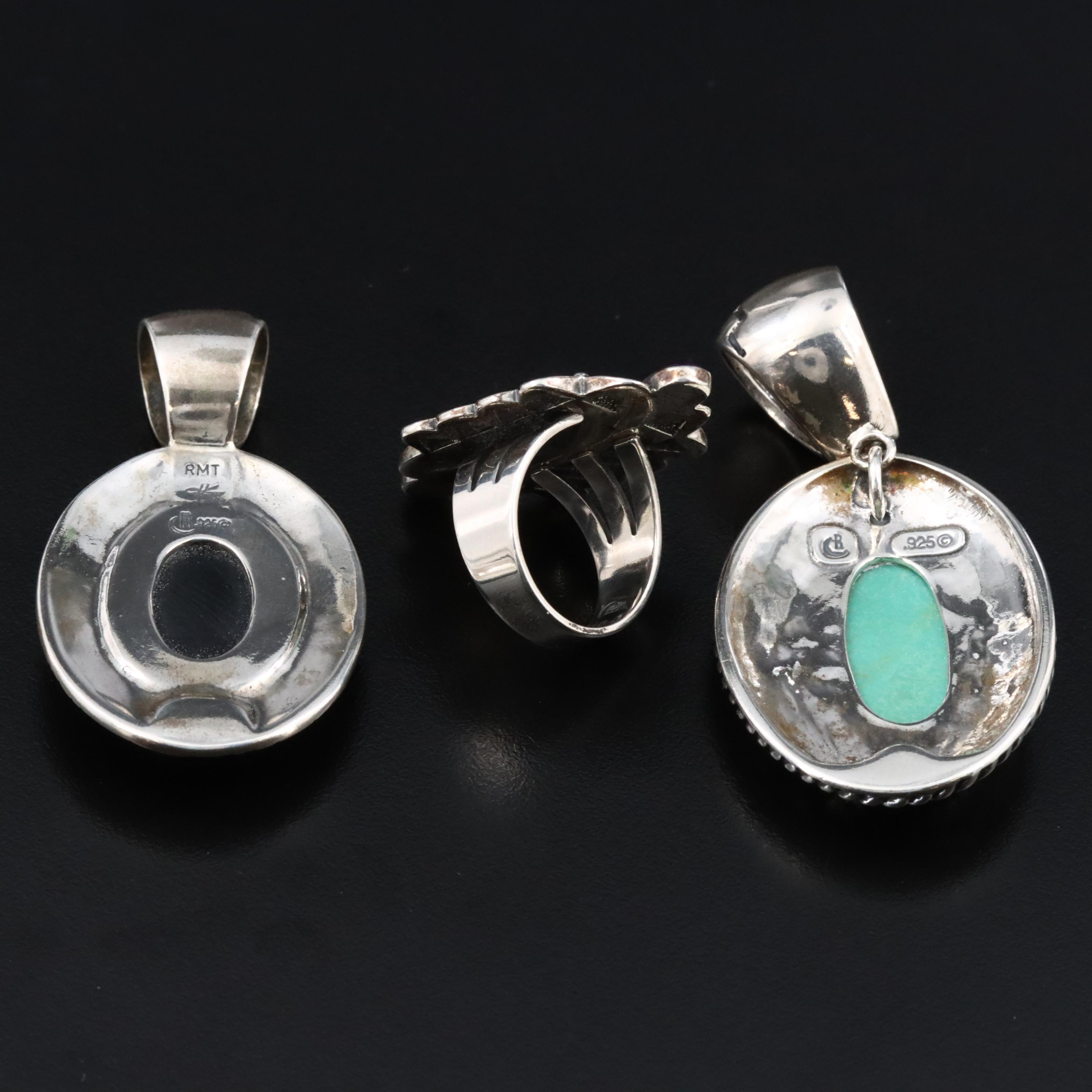Relios Sterling Pendants and Ring Featuring Roderick & Marilyn Tenorio, Kewa