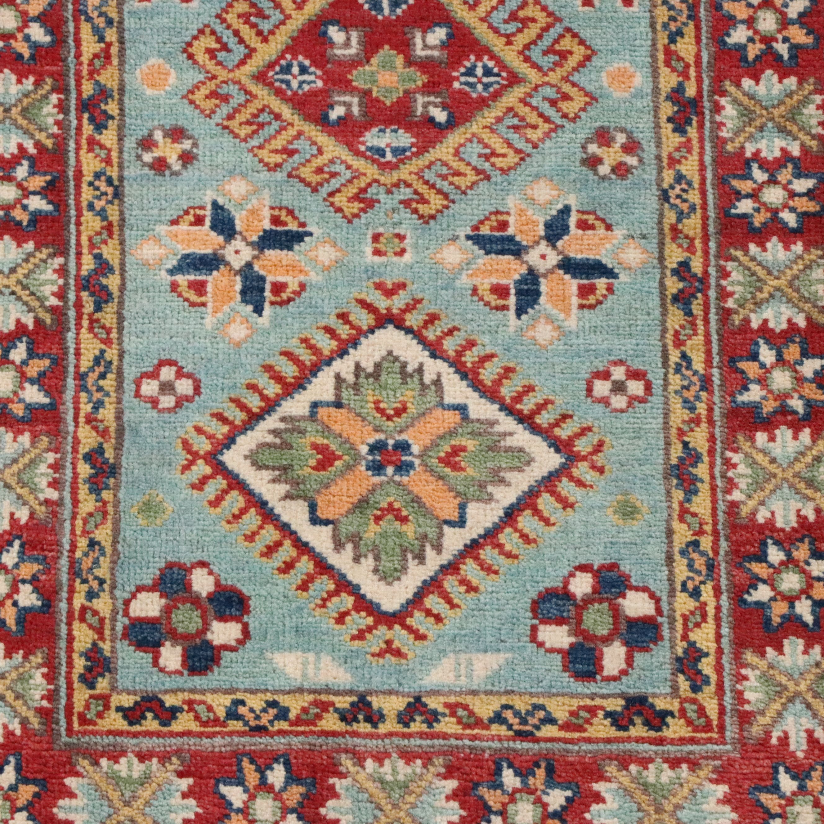 2' x 5'11 Hand-Knotted Pakistani Kazak Area Rug