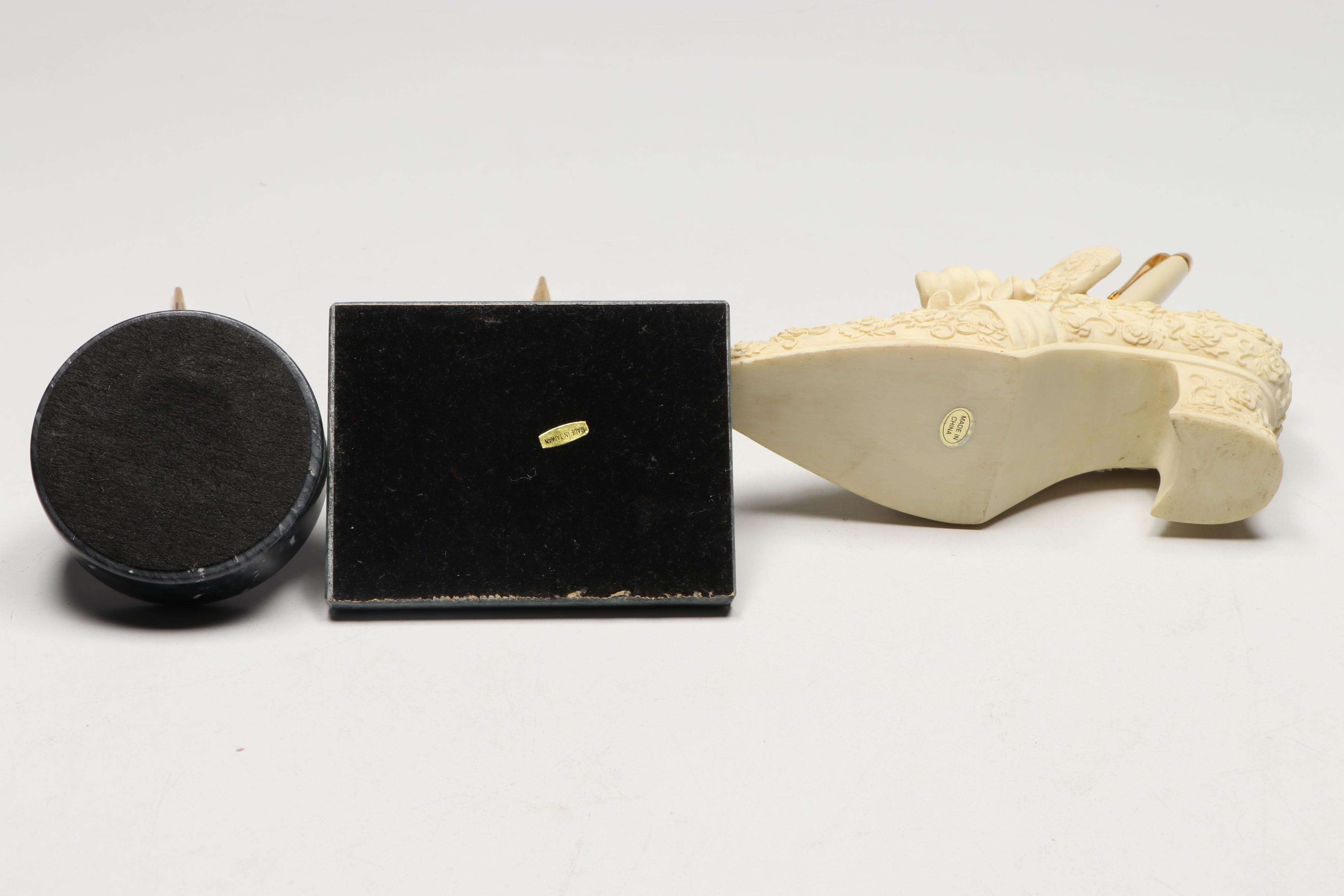 Marble Pen Holders, Benchmark Marble Desk Clock, and More Office Accessories