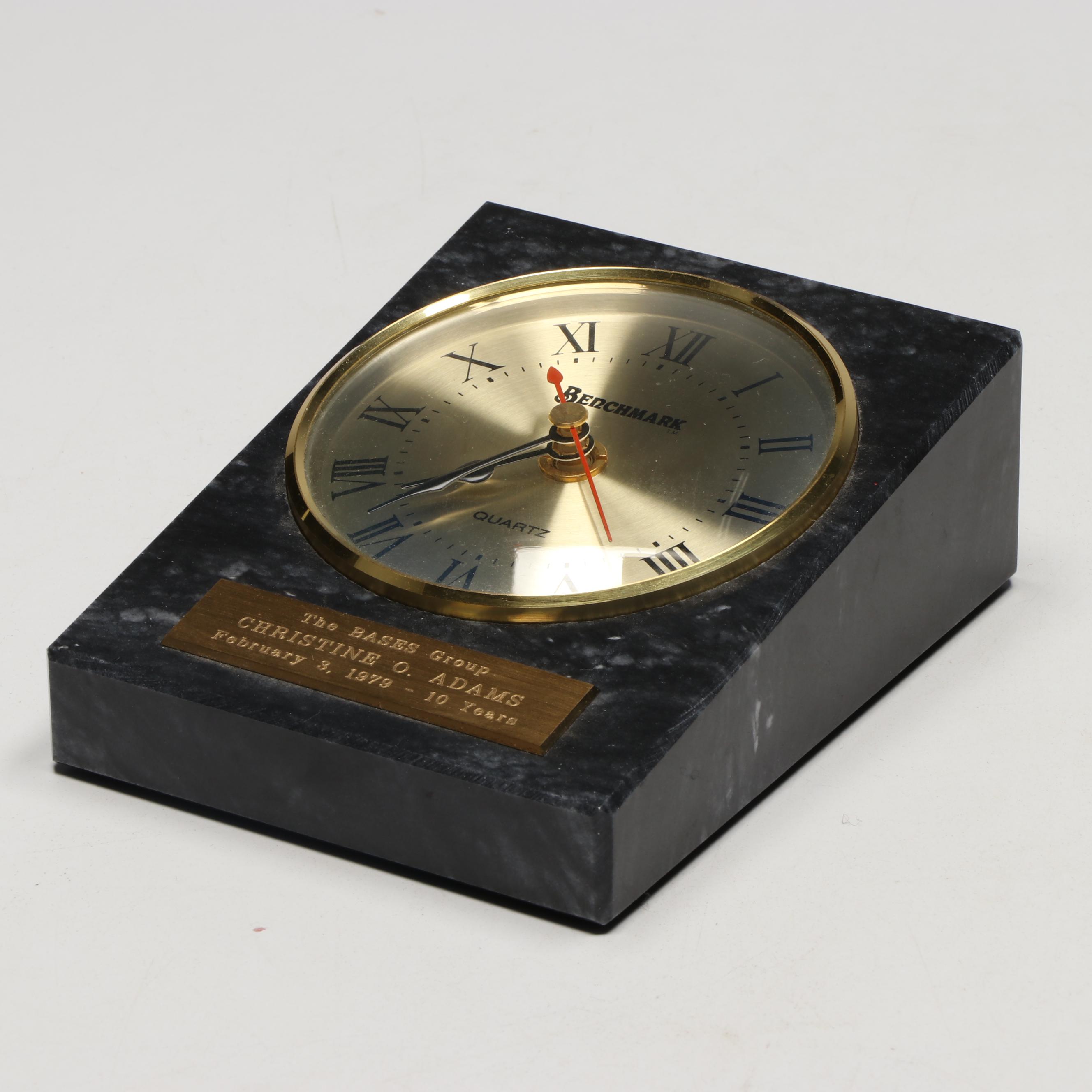 Marble Pen Holders, Benchmark Marble Desk Clock, and More Office Accessories