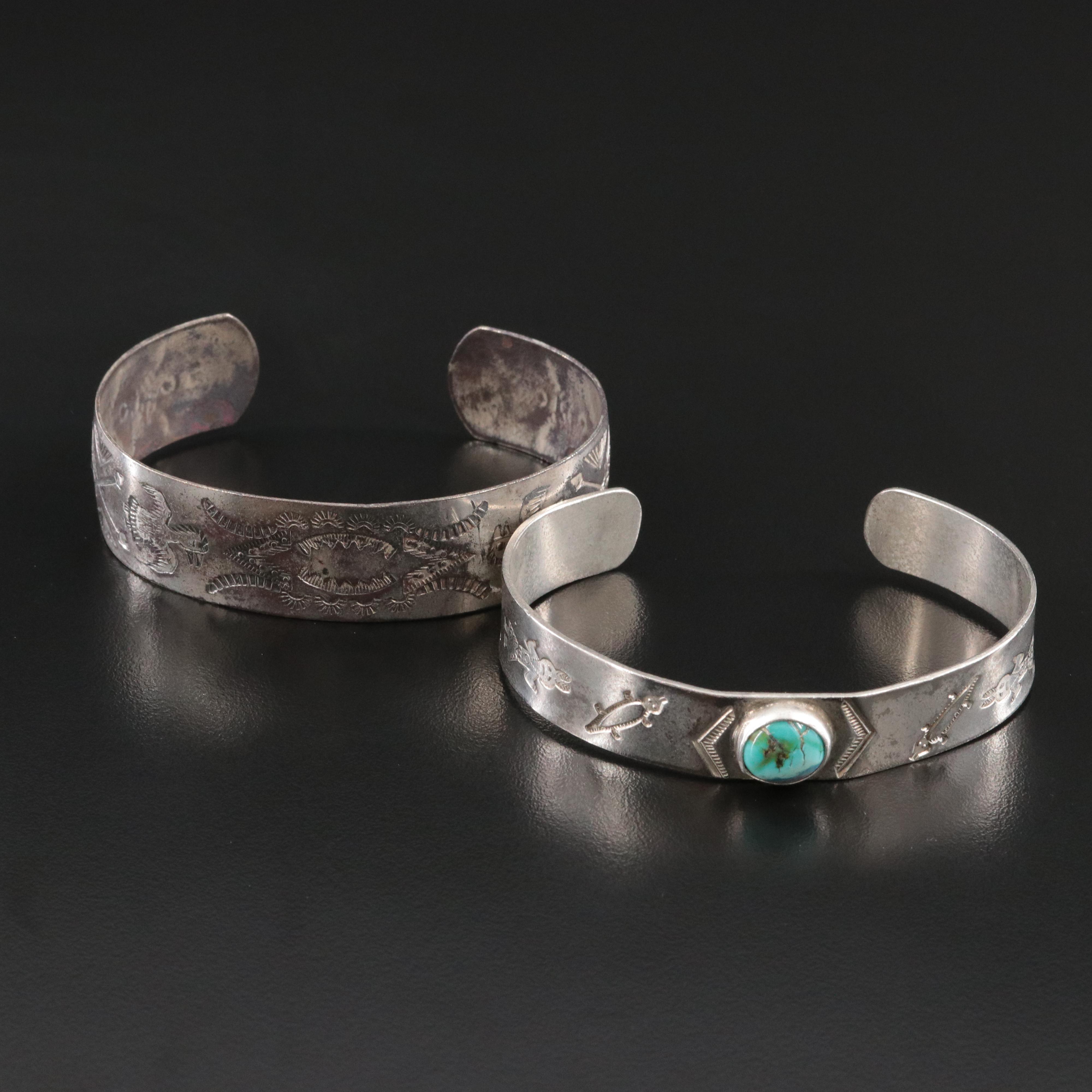 Southwestern Stampwork Cuffs Including Turquoise