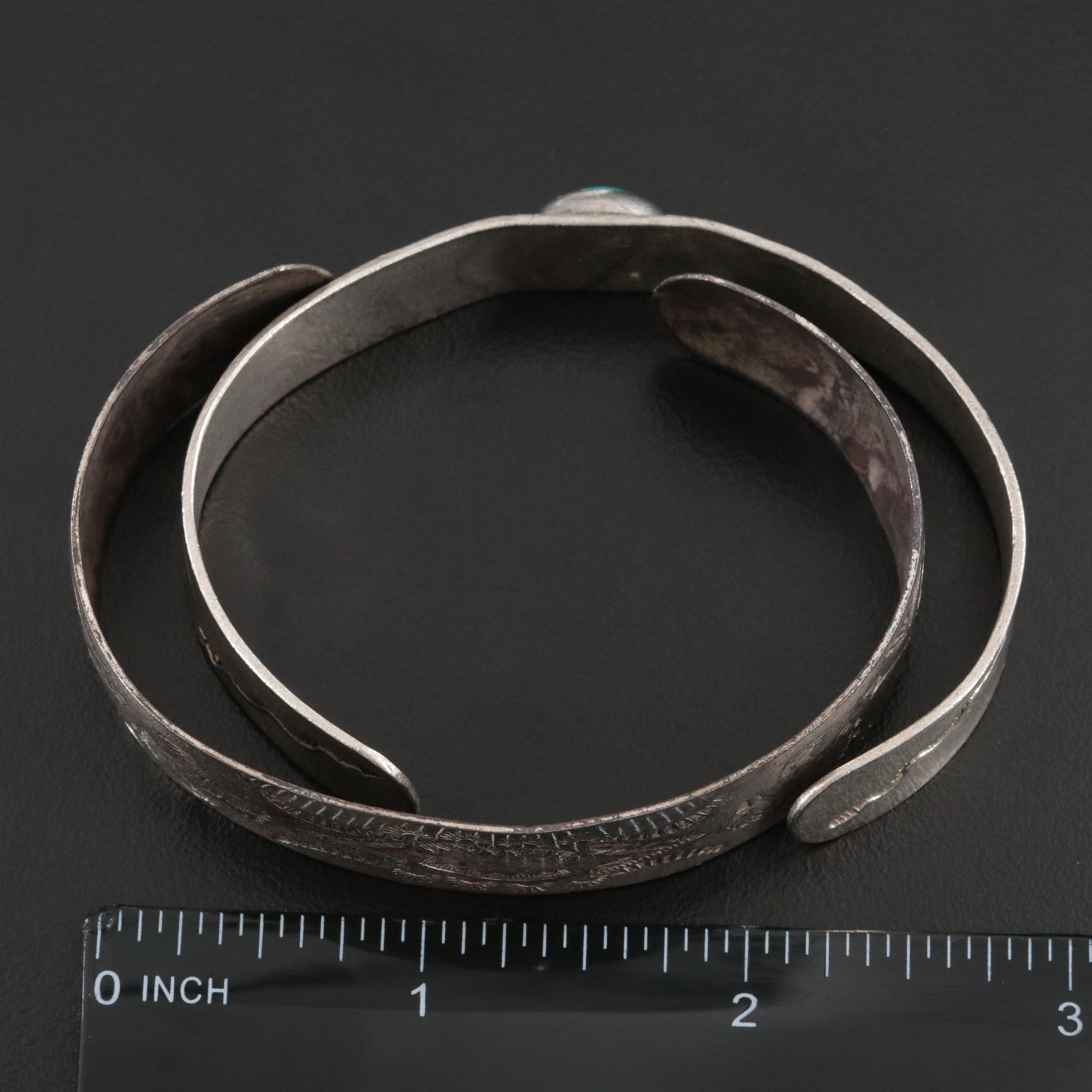 Southwestern Stampwork Cuffs Including Turquoise