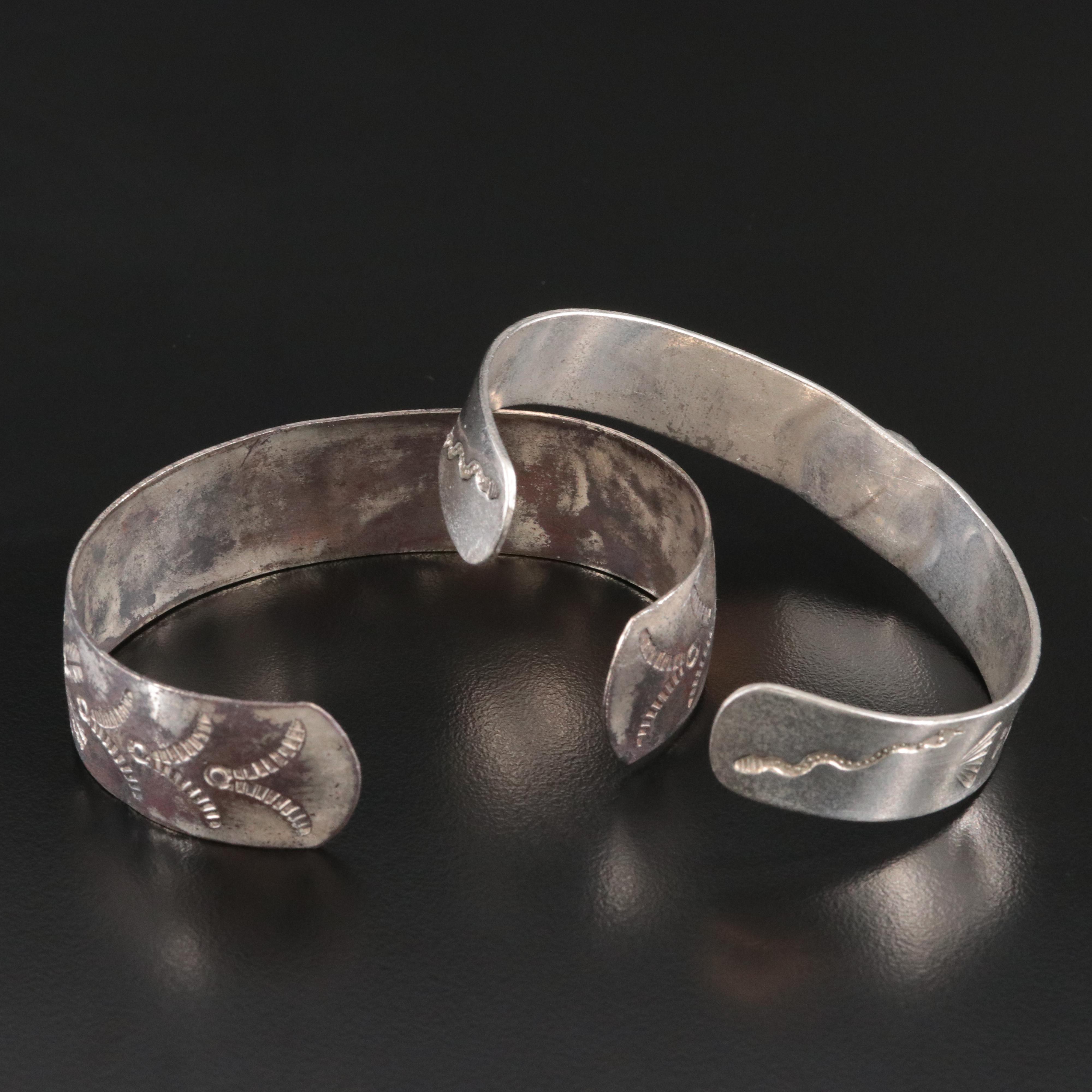 Southwestern Stampwork Cuffs Including Turquoise