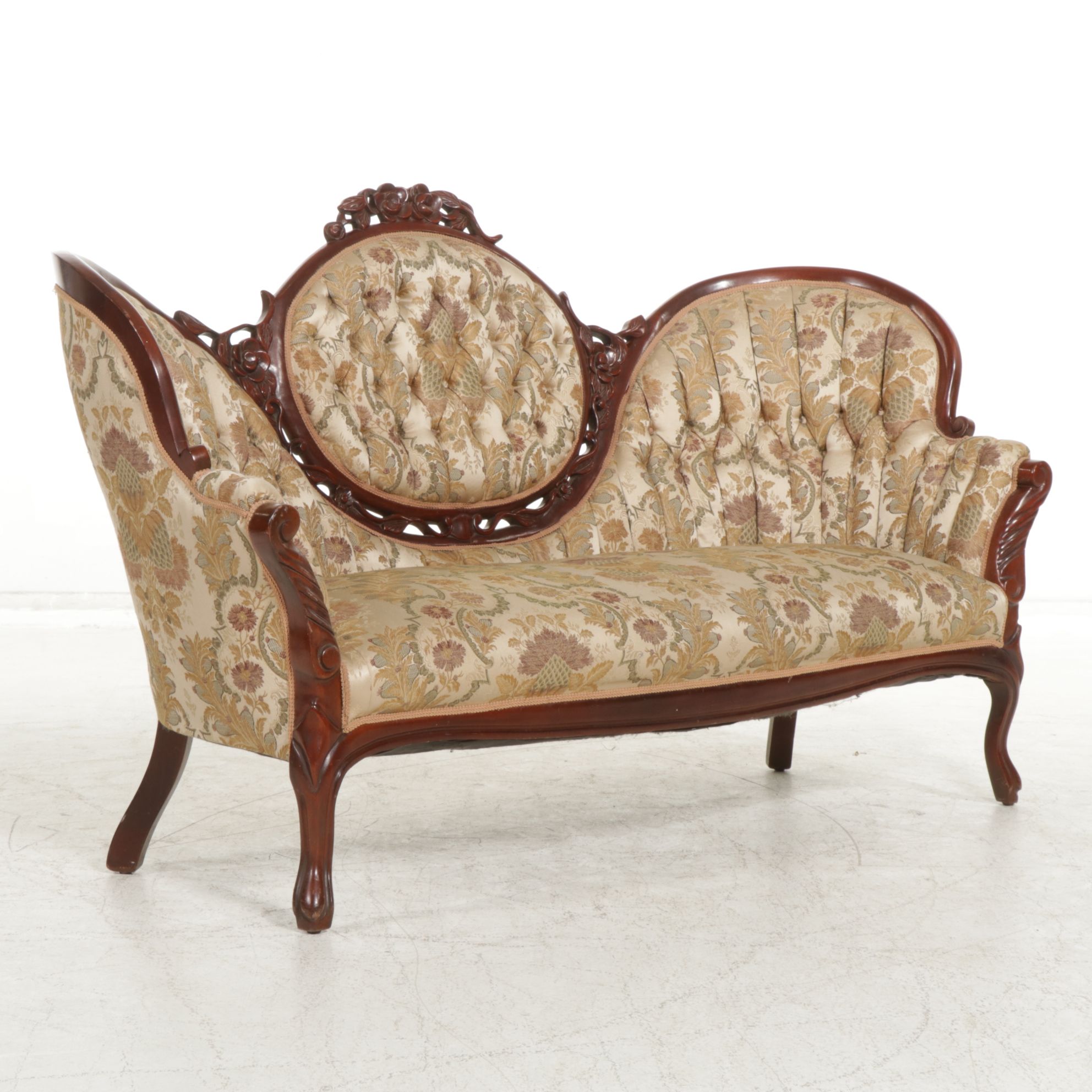 Victorian Style Carved Mahogany Sofa, Early to Mid-20th Century