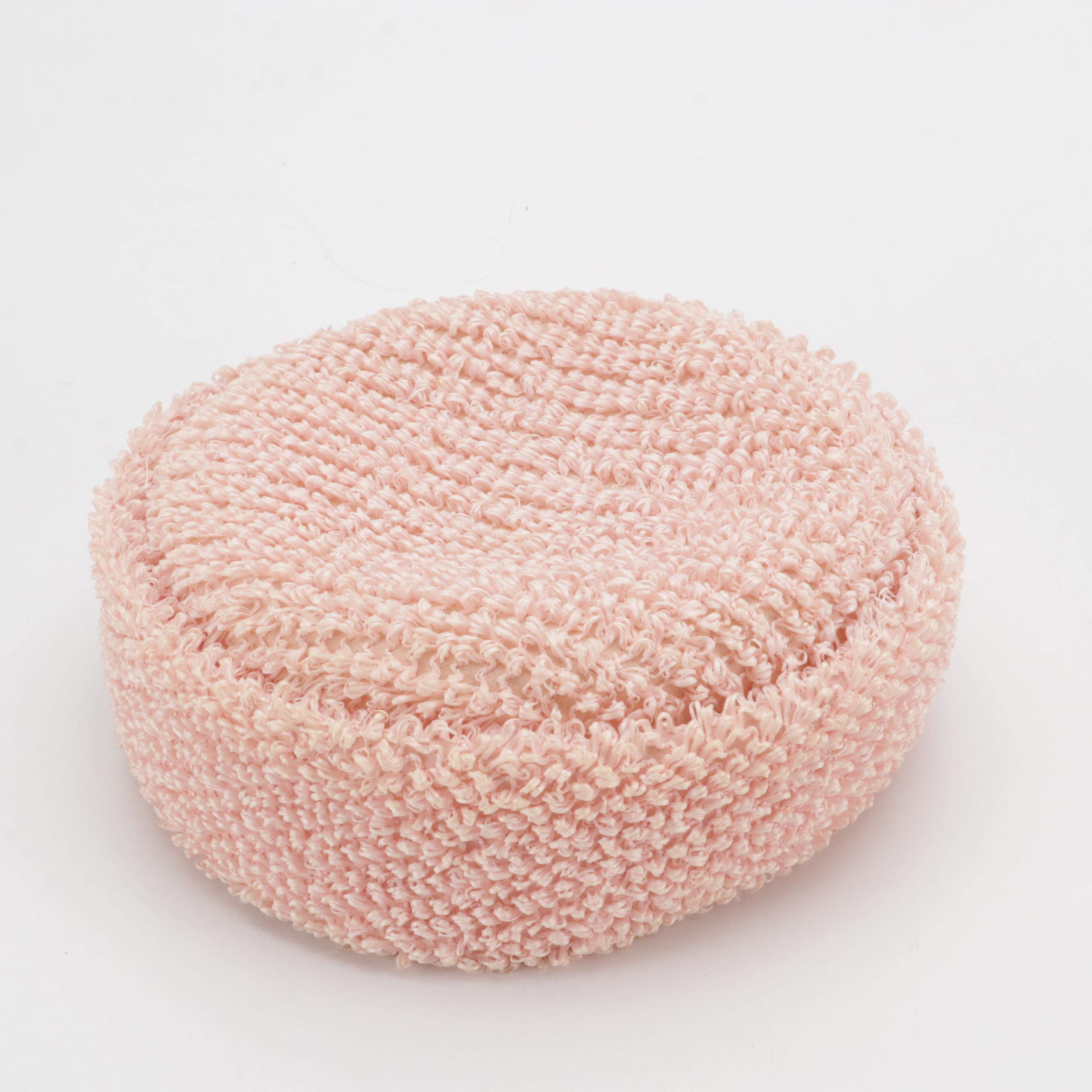 Vintage Renoir Metal Belt, Mexican Suede Brim Hat & Pink Cellophane Pillbox Hat