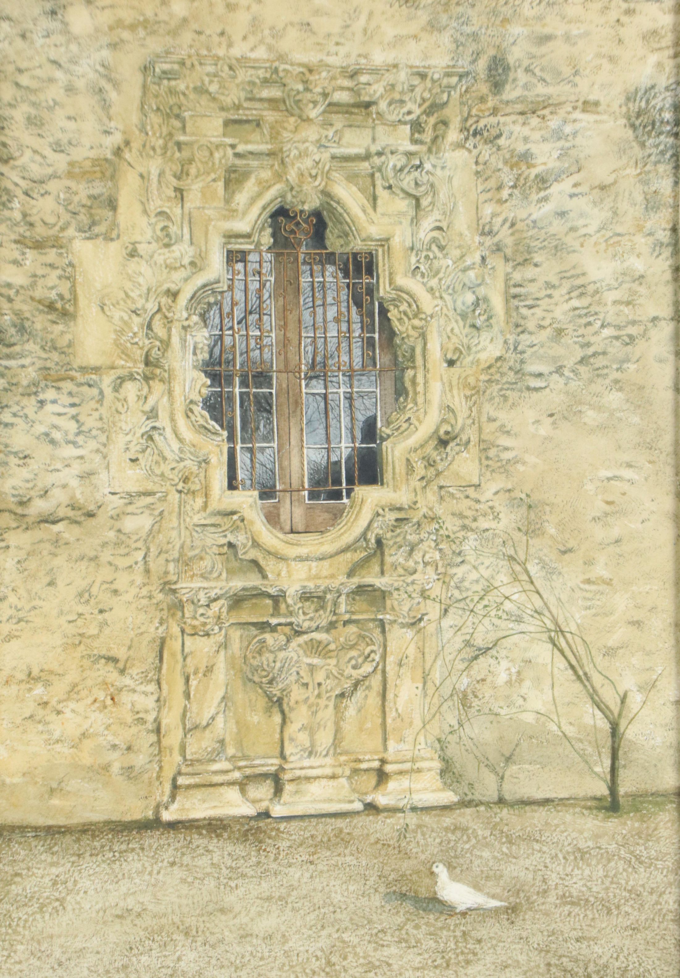 Ronald Thomason Watercolor Painting "The Rose Window," Mid to Late 20th Century