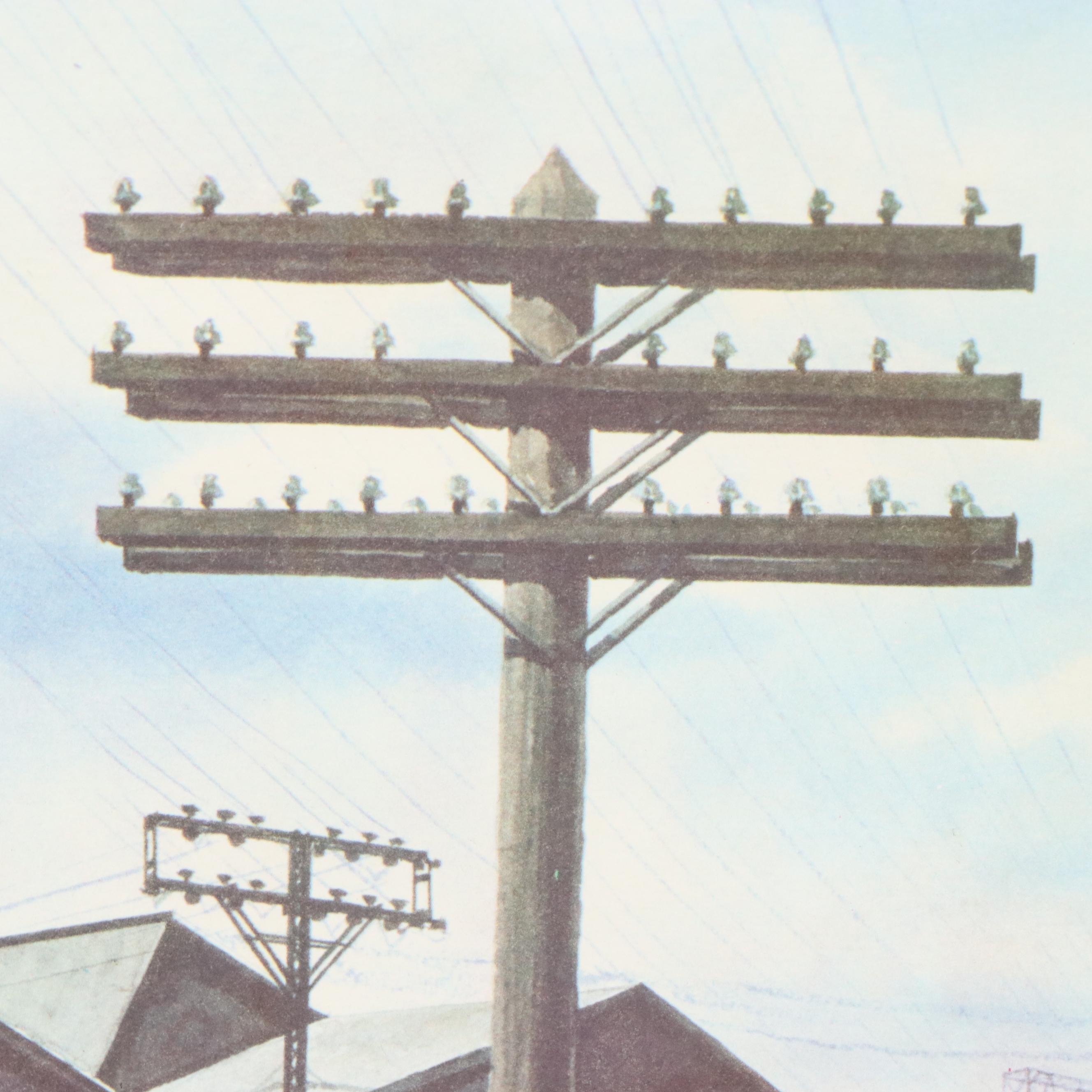 Offset Lithograph of Howard Fogg Painting for New York Central RR, Circa 1960