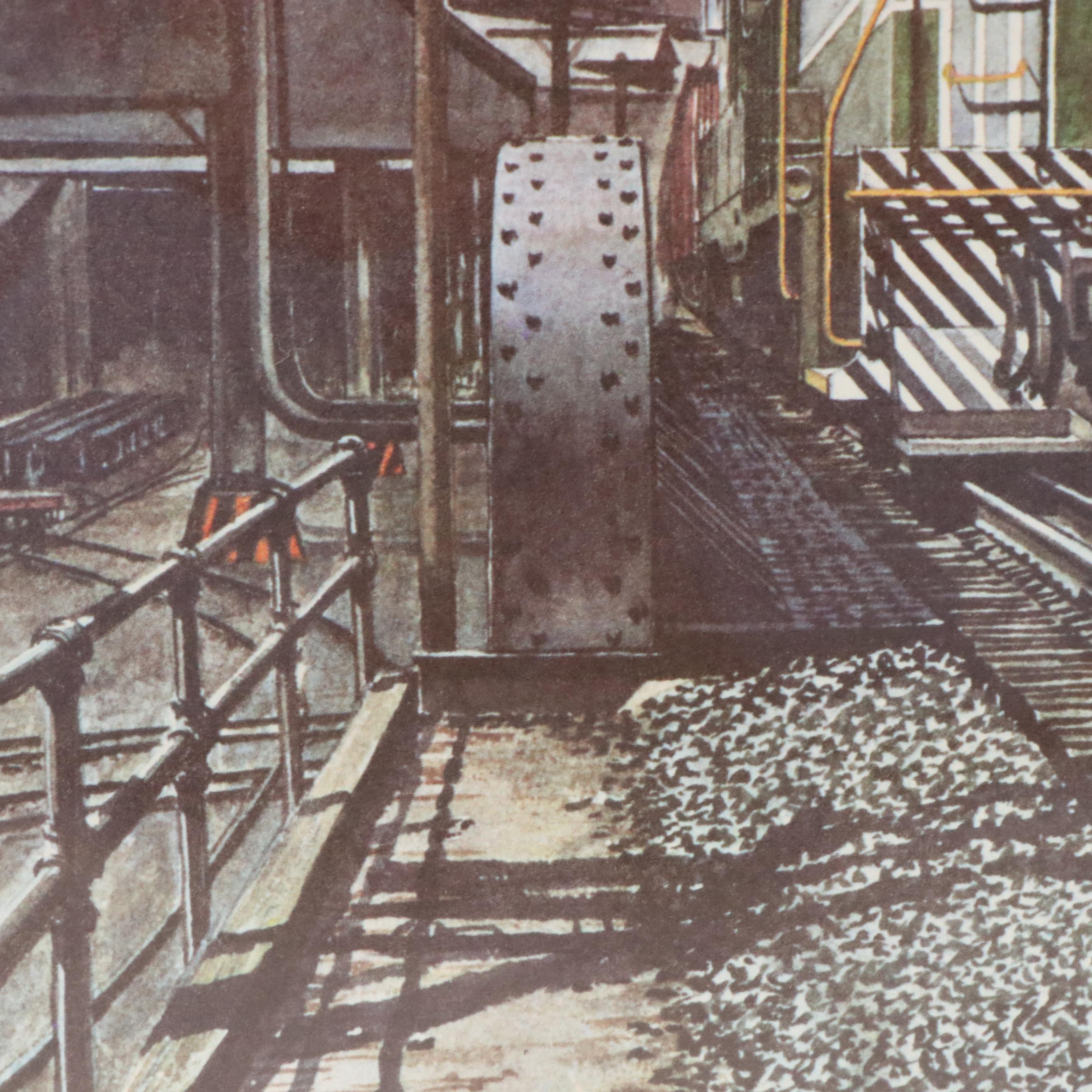 Offset Lithograph of Howard Fogg Painting for New York Central RR, Circa 1960