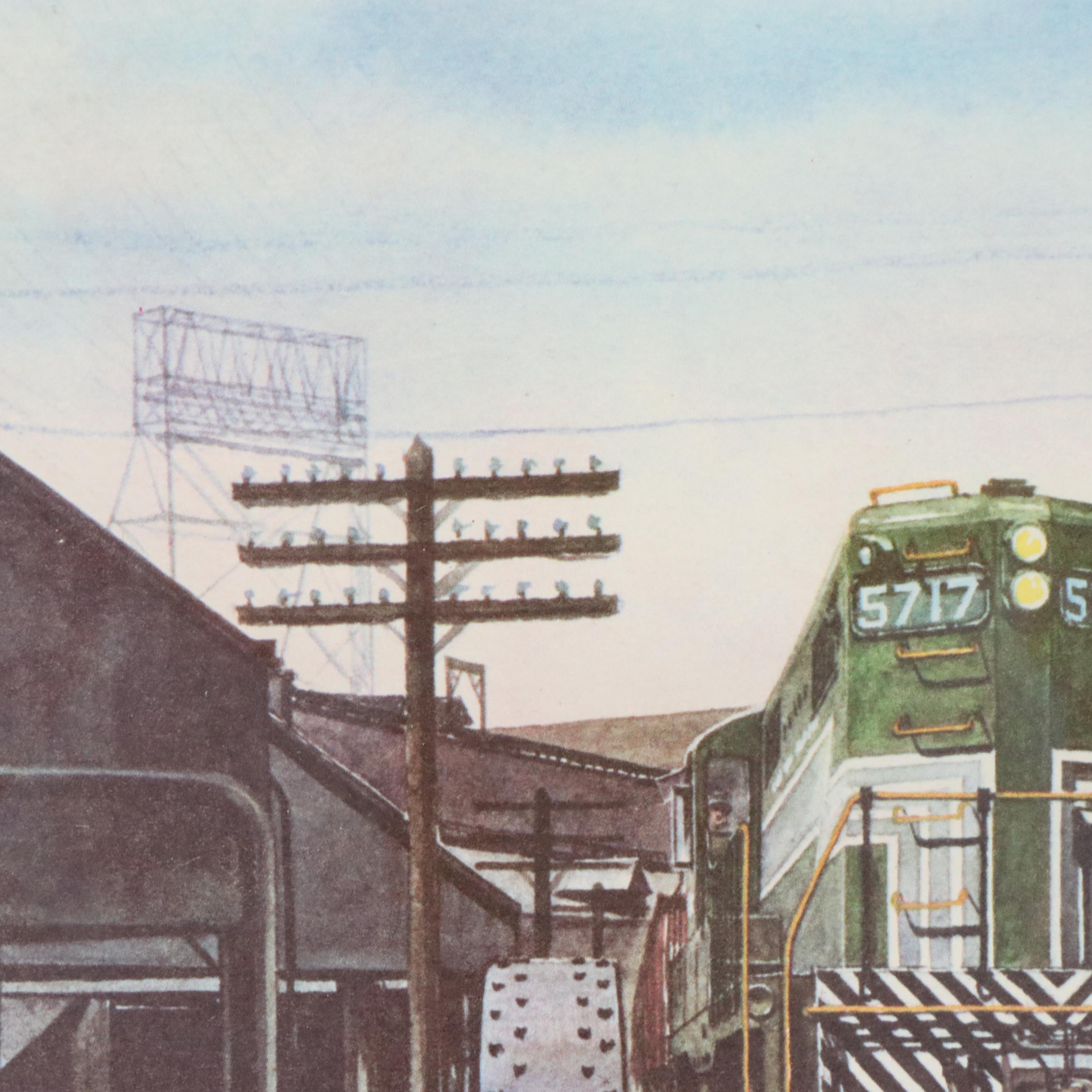 Offset Lithograph of Howard Fogg Painting for New York Central RR, Circa 1960