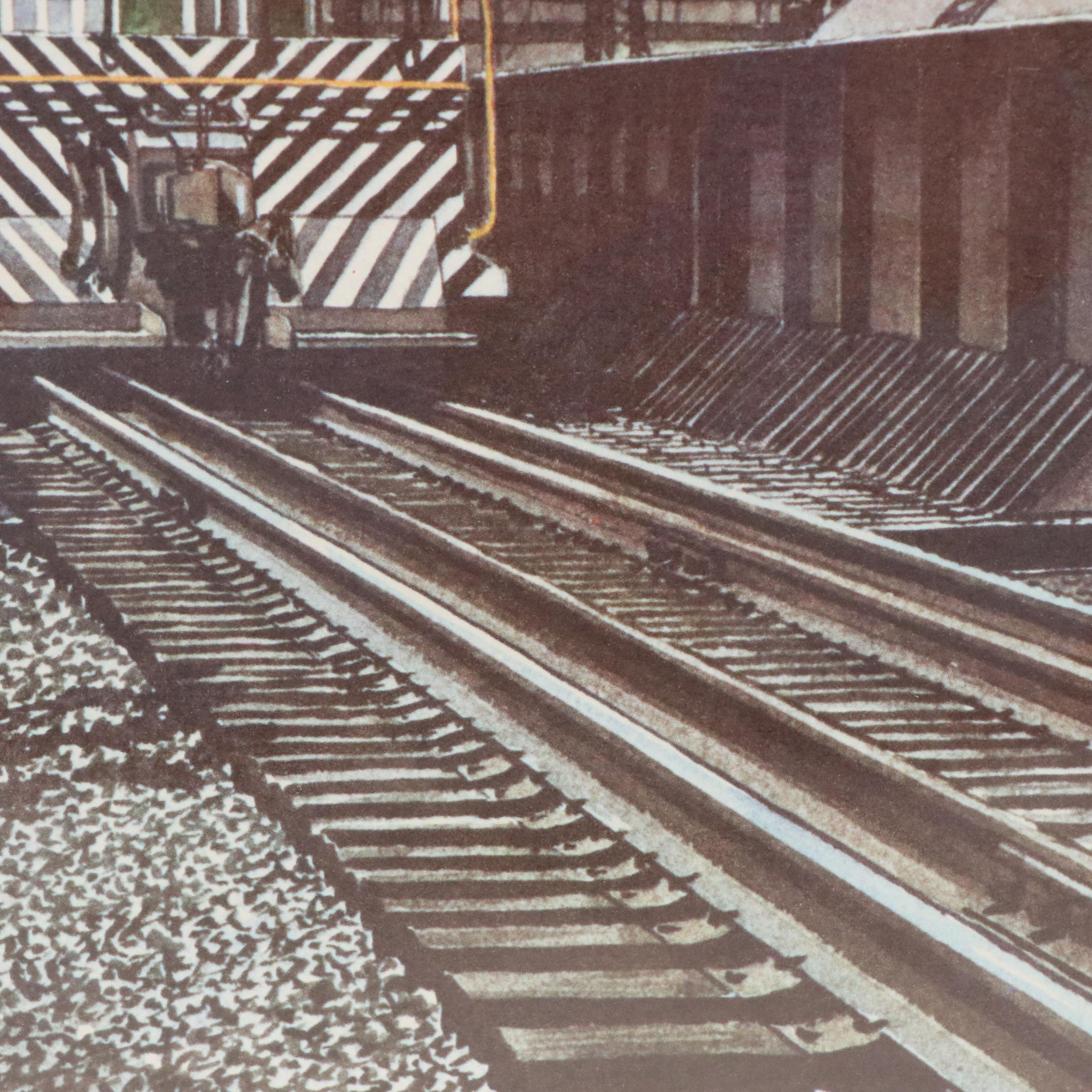 Offset Lithograph of Howard Fogg Painting for New York Central RR, Circa 1960