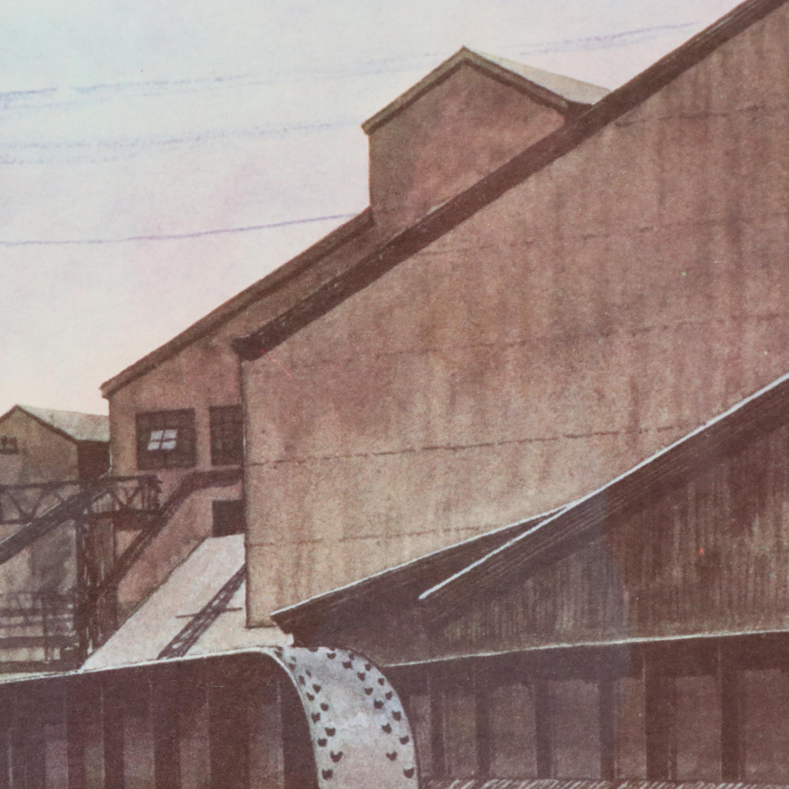 Offset Lithograph of Howard Fogg Painting for New York Central RR, Circa 1960