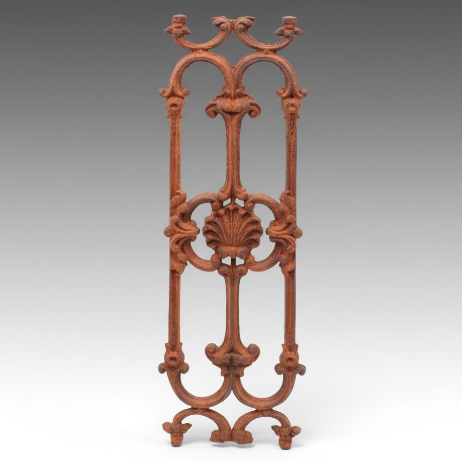 Neoclassical Style Cast Iron Shell and Foliate Architectural Ornament