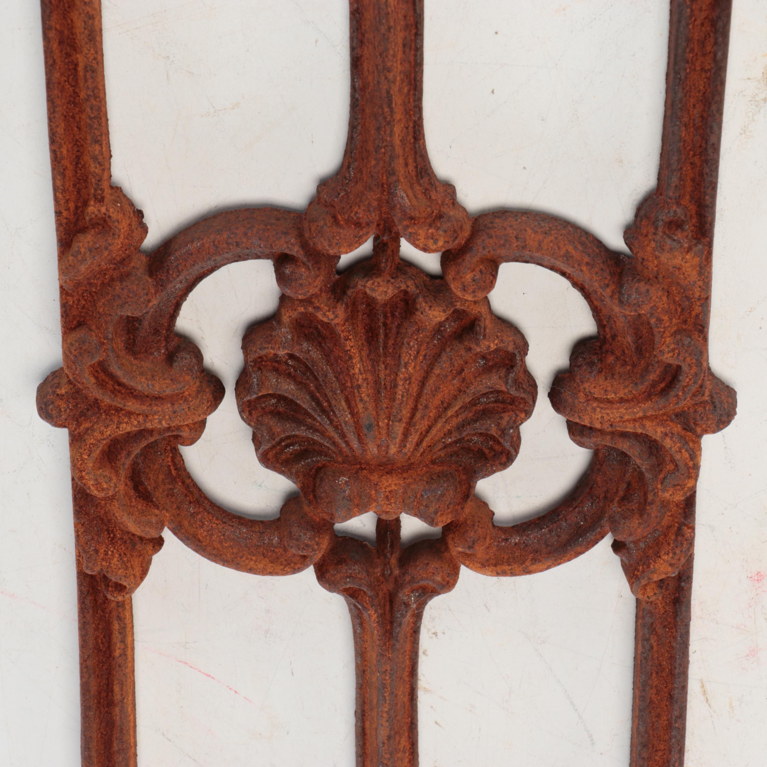 Neoclassical Style Cast Iron Shell and Foliate Architectural Ornament