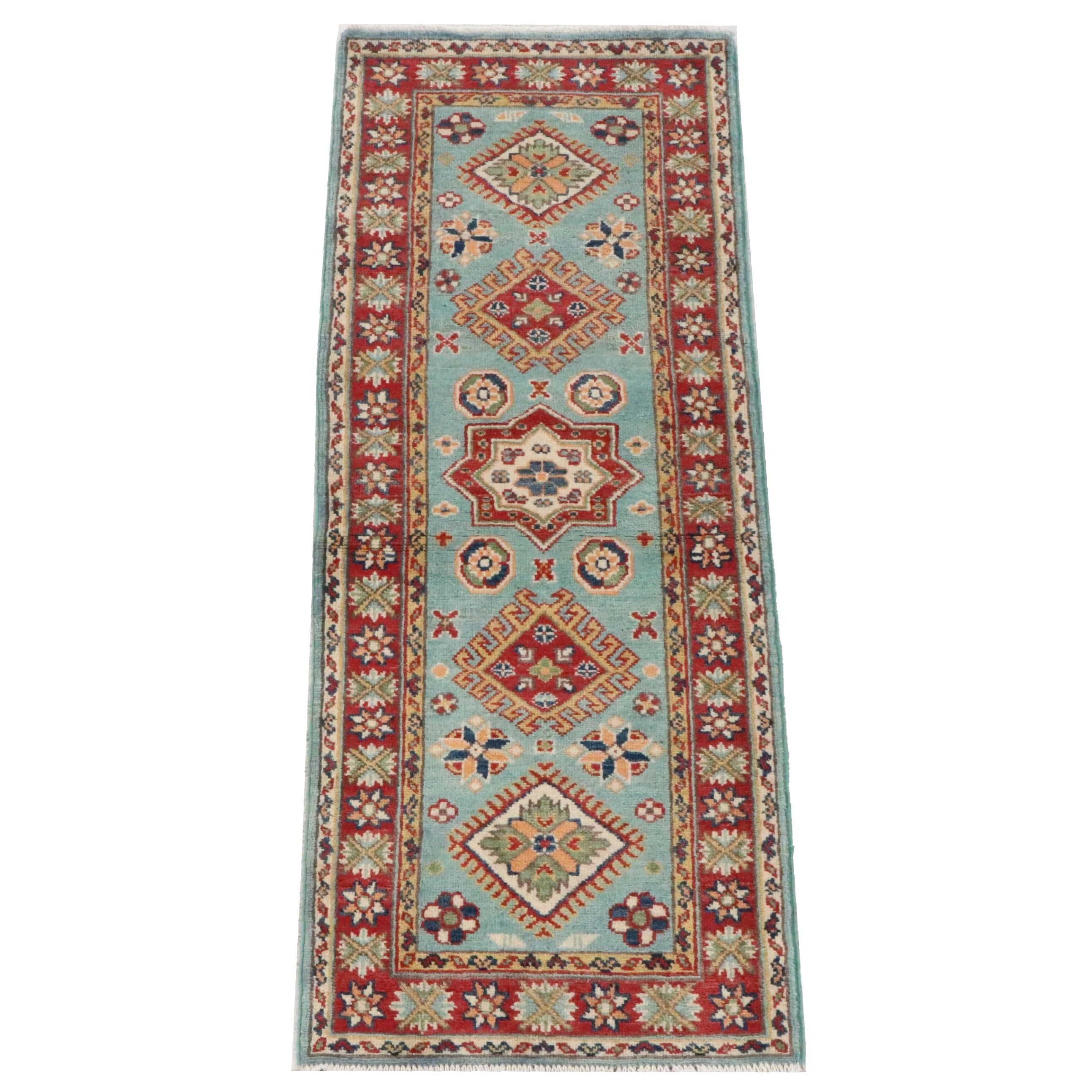2' x 5'11 Hand-Knotted Pakistani Kazak Area Rug