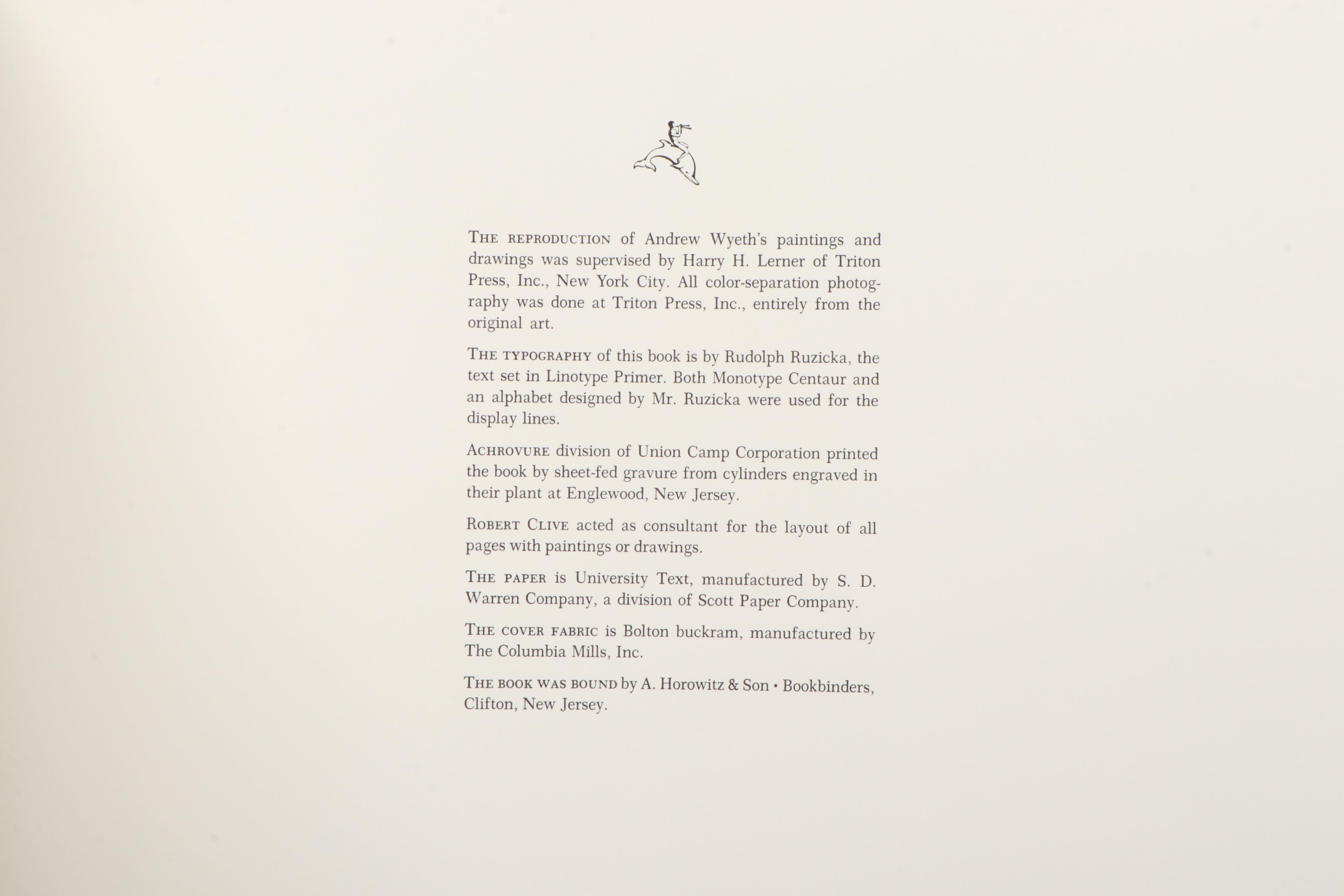 First Printing "Andrew Wyeth" by Richard Meryman, 1968