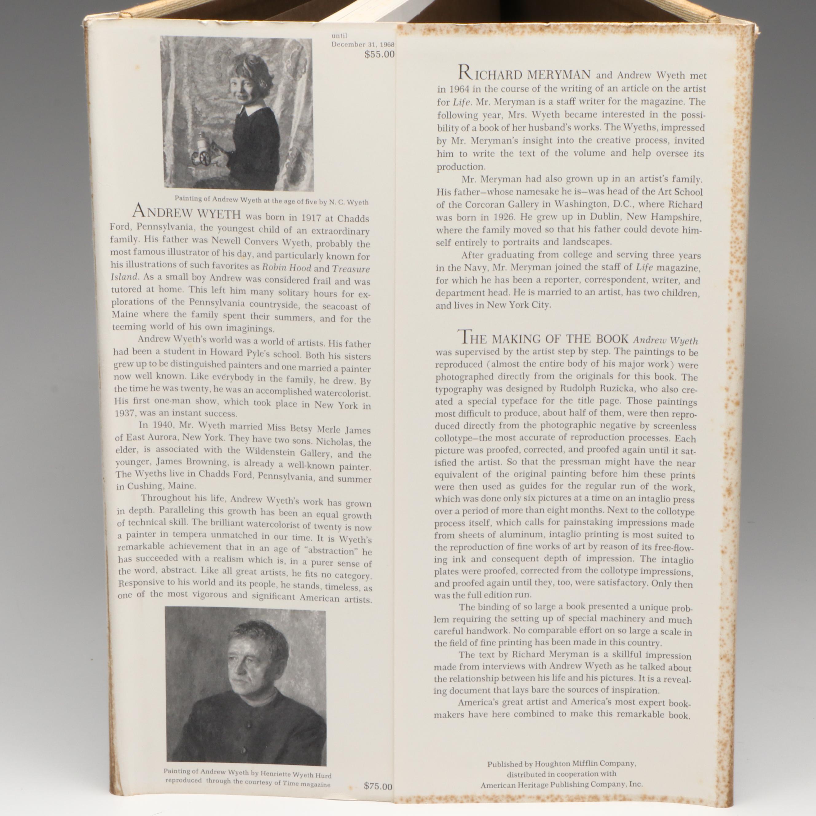 First Printing "Andrew Wyeth" by Richard Meryman, 1968