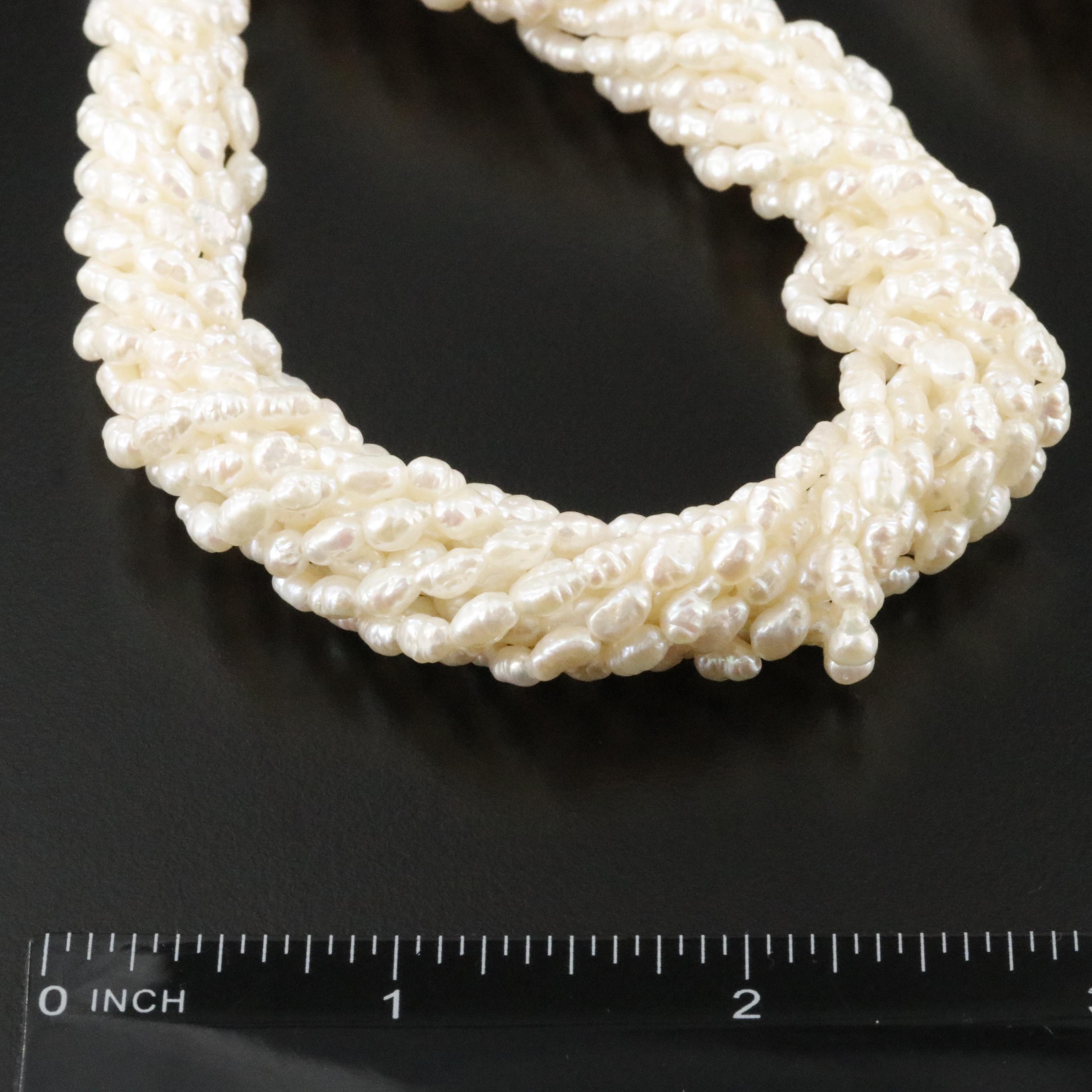 Pearl Torsade Necklace with 14K Clasp