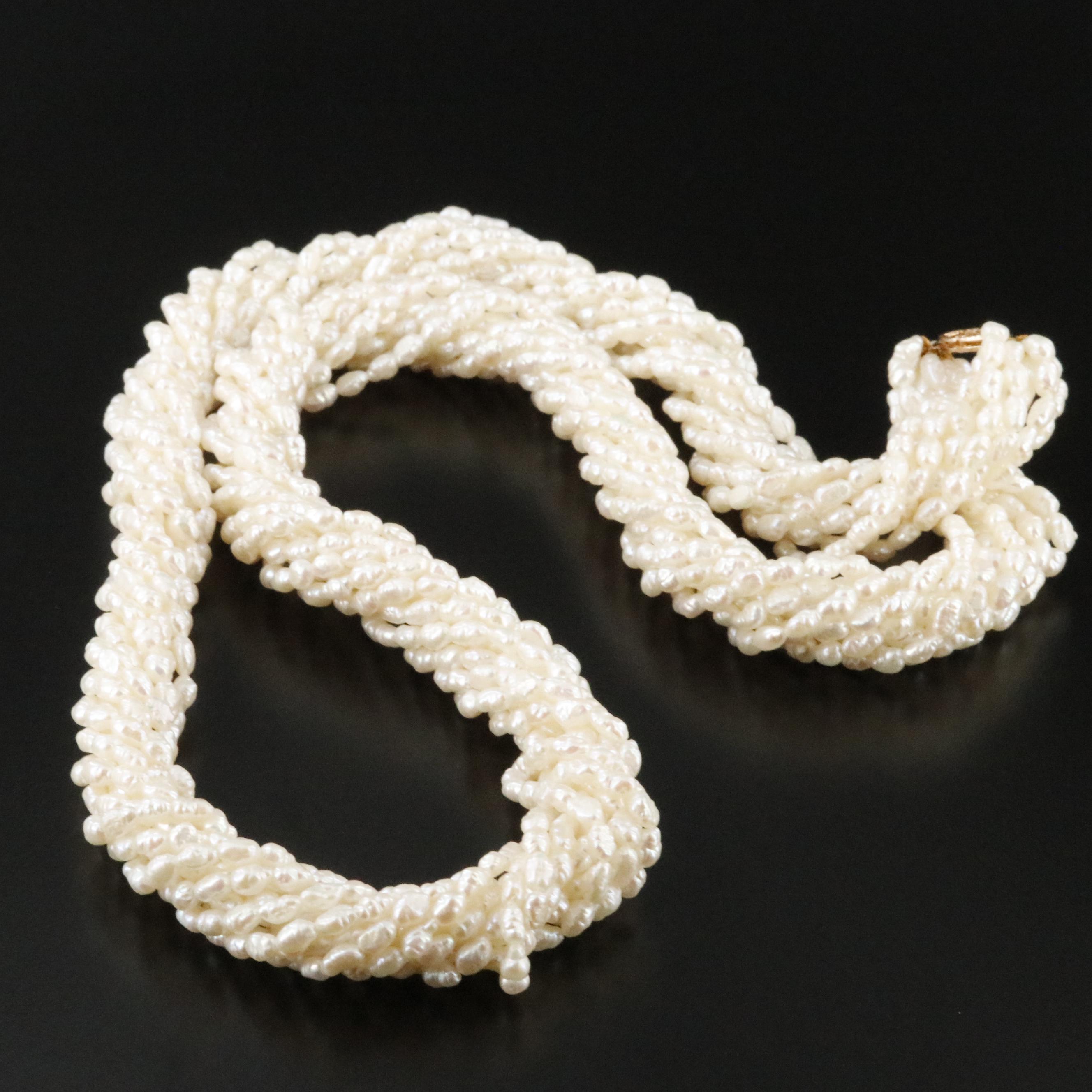 Pearl Torsade Necklace with 14K Clasp