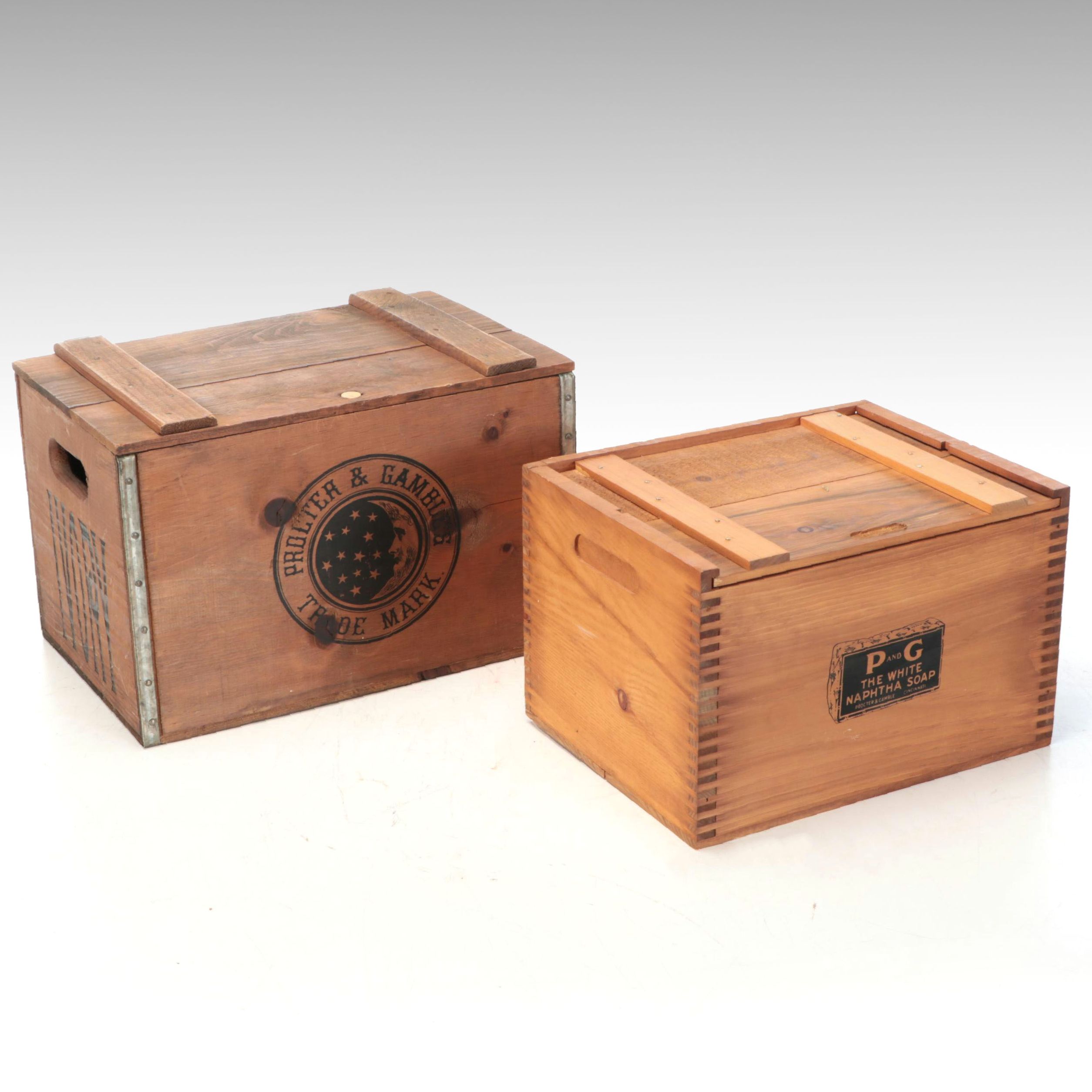 Procter & Gamble Ivory and Naphtha Soap Replica Wooden Boxes
