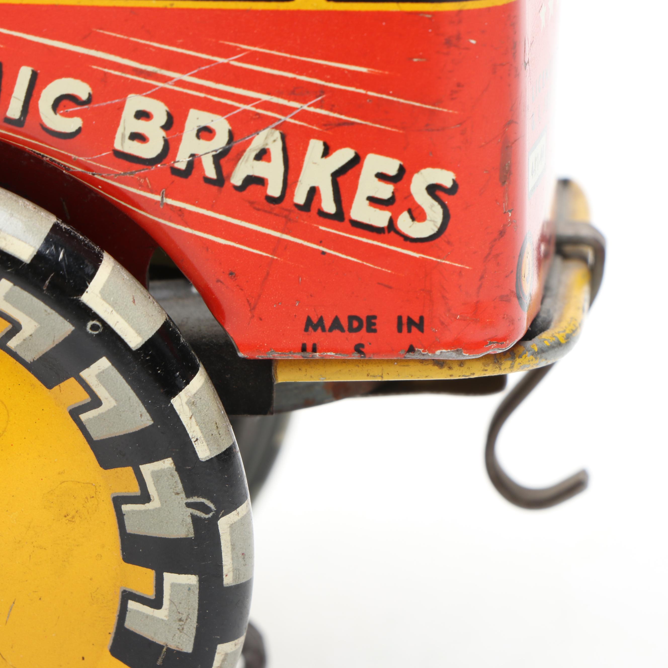 Unique Art "G.I. Joe and His Jouncing Jeep" Wind-Up Toy, Mid-20th Century