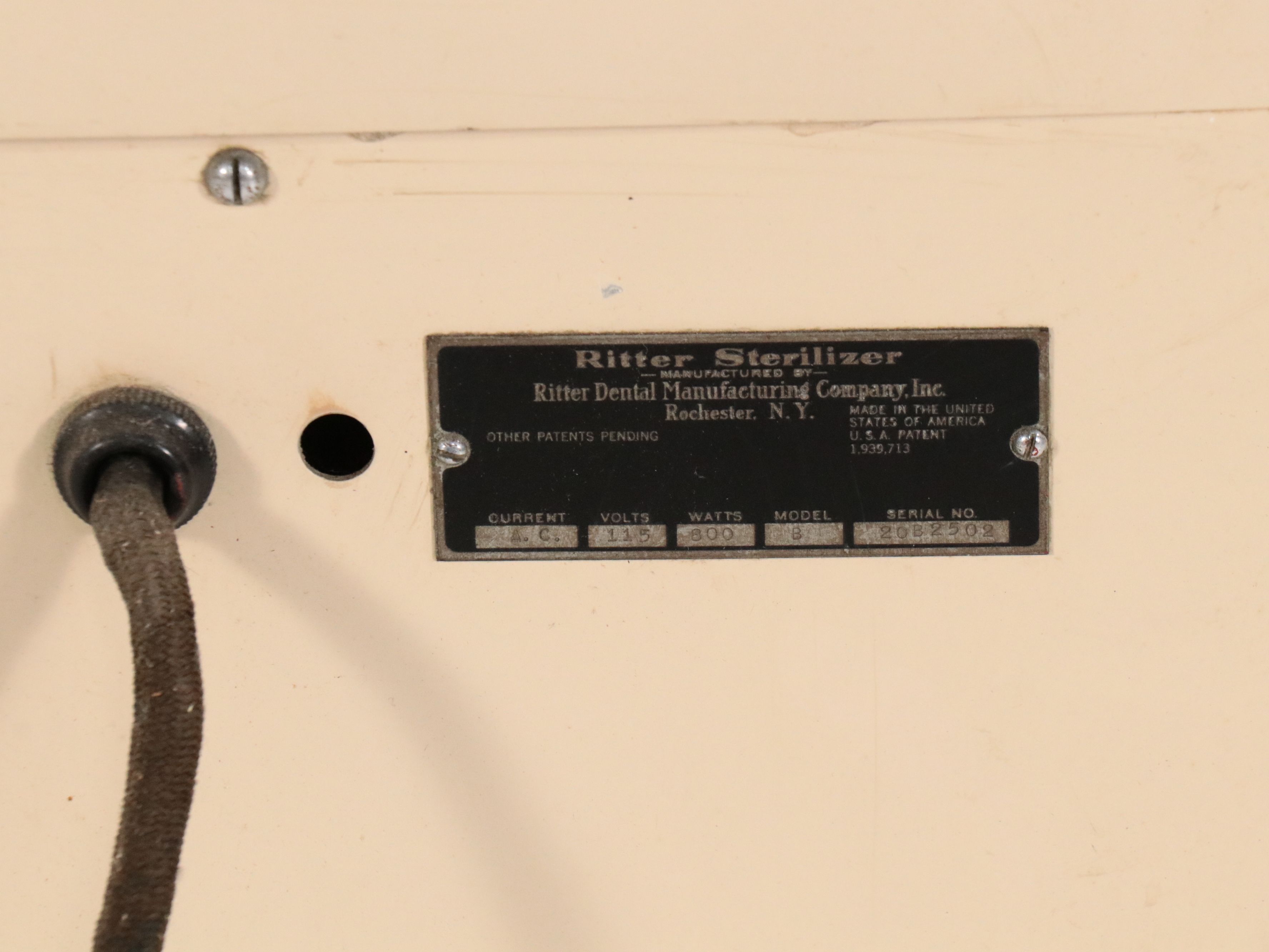 Ritter Dental Mfg. Co. Enameled Sterilizer