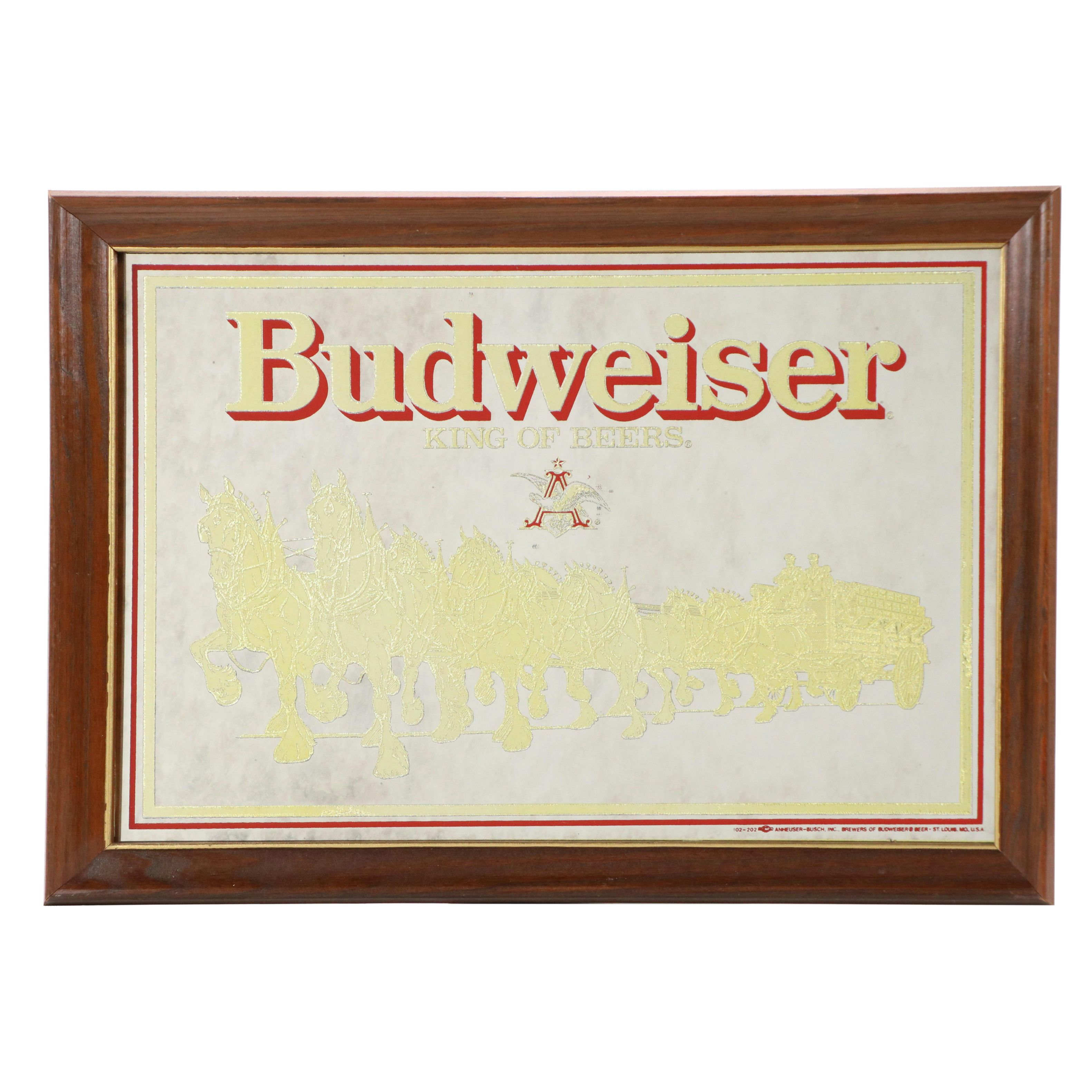 Miller High Life and Budweiser Embellished Souvenir Mirrors, Late 20th Century