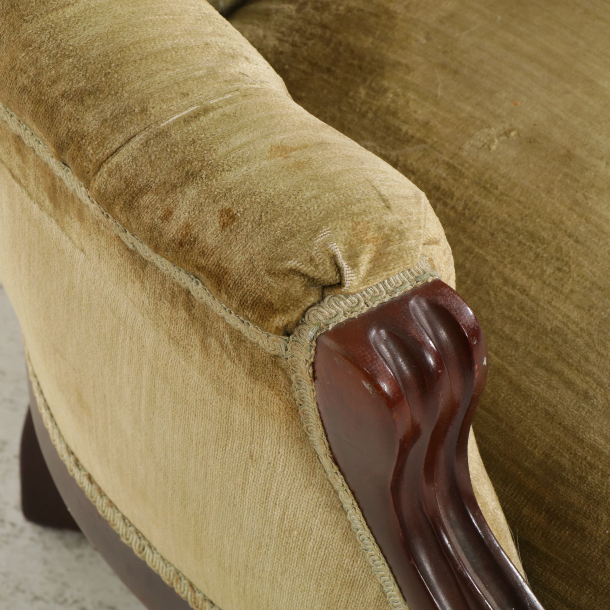 Victorian Carved Mahogany Upholstered Parlor Chairs