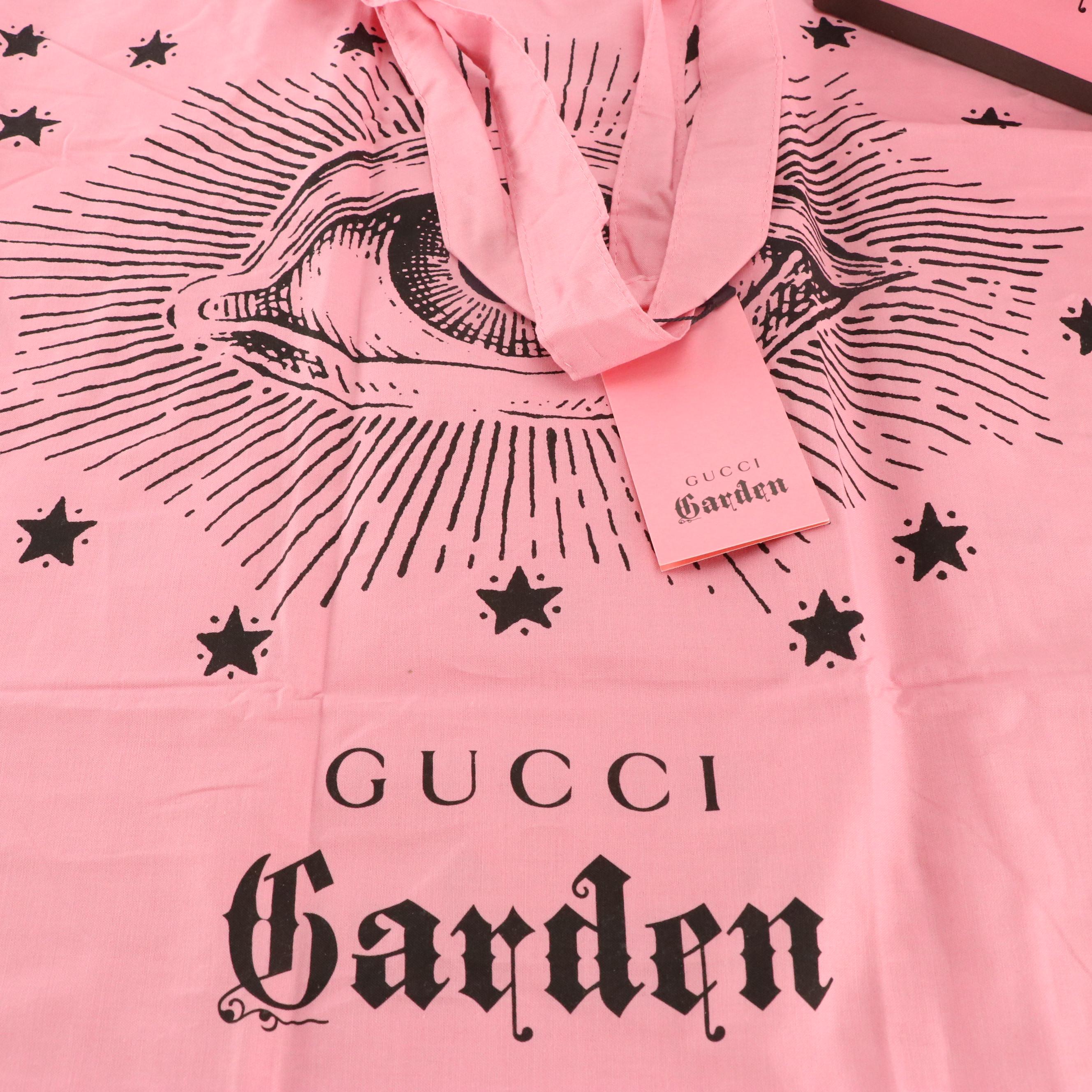 Gucci Garden Promotional Pink Cotton Tote Bag and Retail Shopping Bag