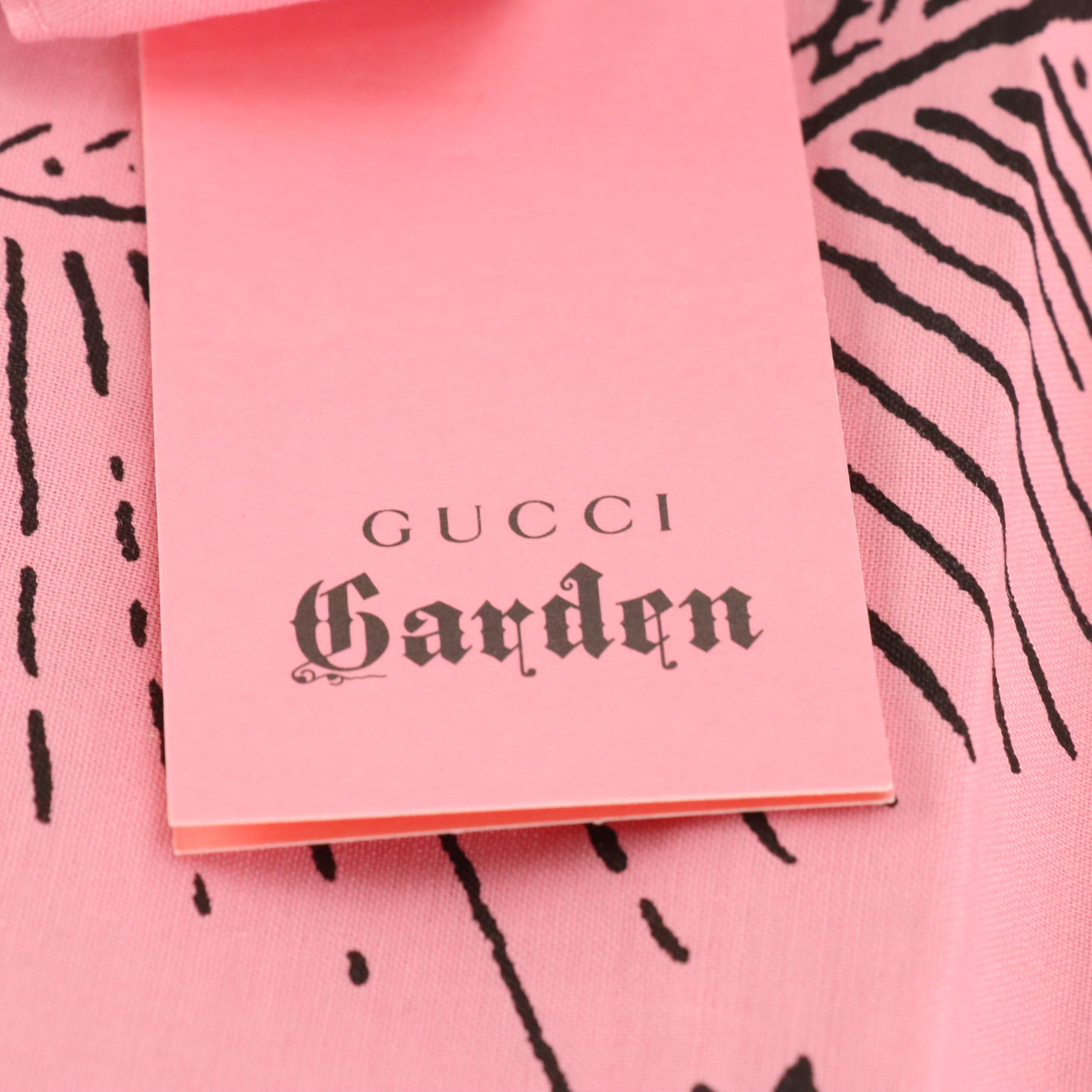 Gucci Garden Promotional Pink Cotton Tote Bag and Retail Shopping Bag