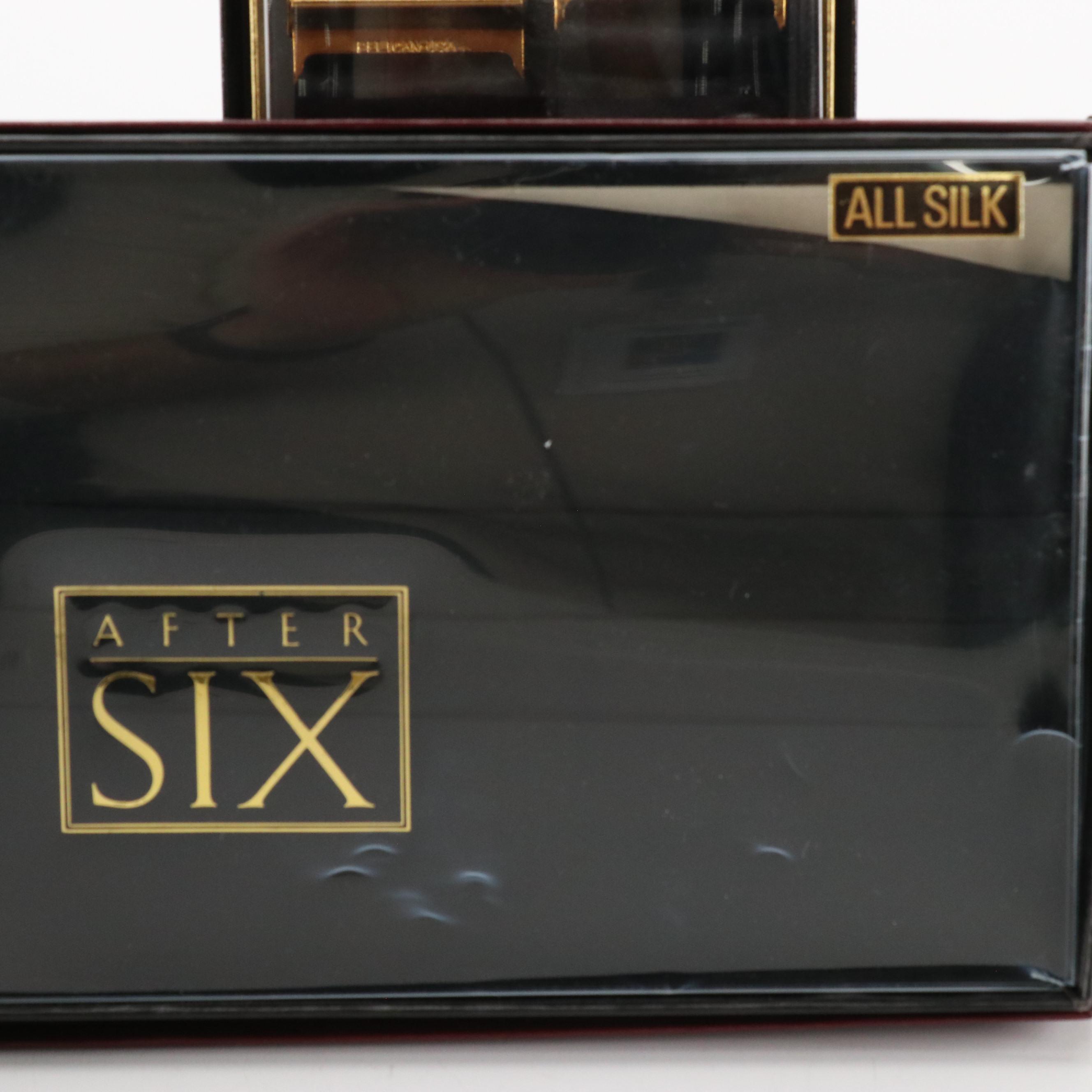 After Six Black Silk Cummerbund, Adolfo Bow Tie, Other Suspenders, With Boxes