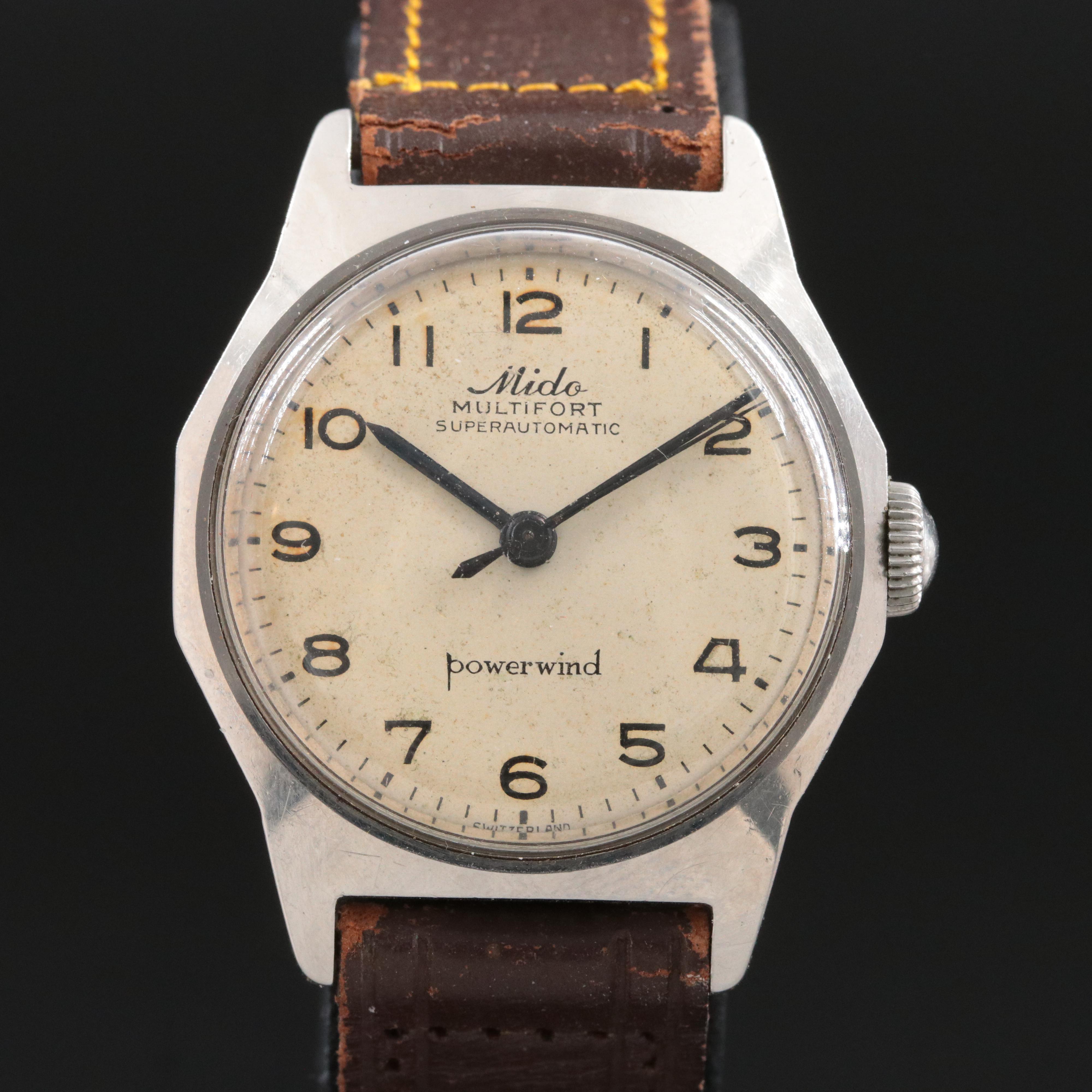 Vintage Mido Multifort Superautomatic Powerwind Watch
