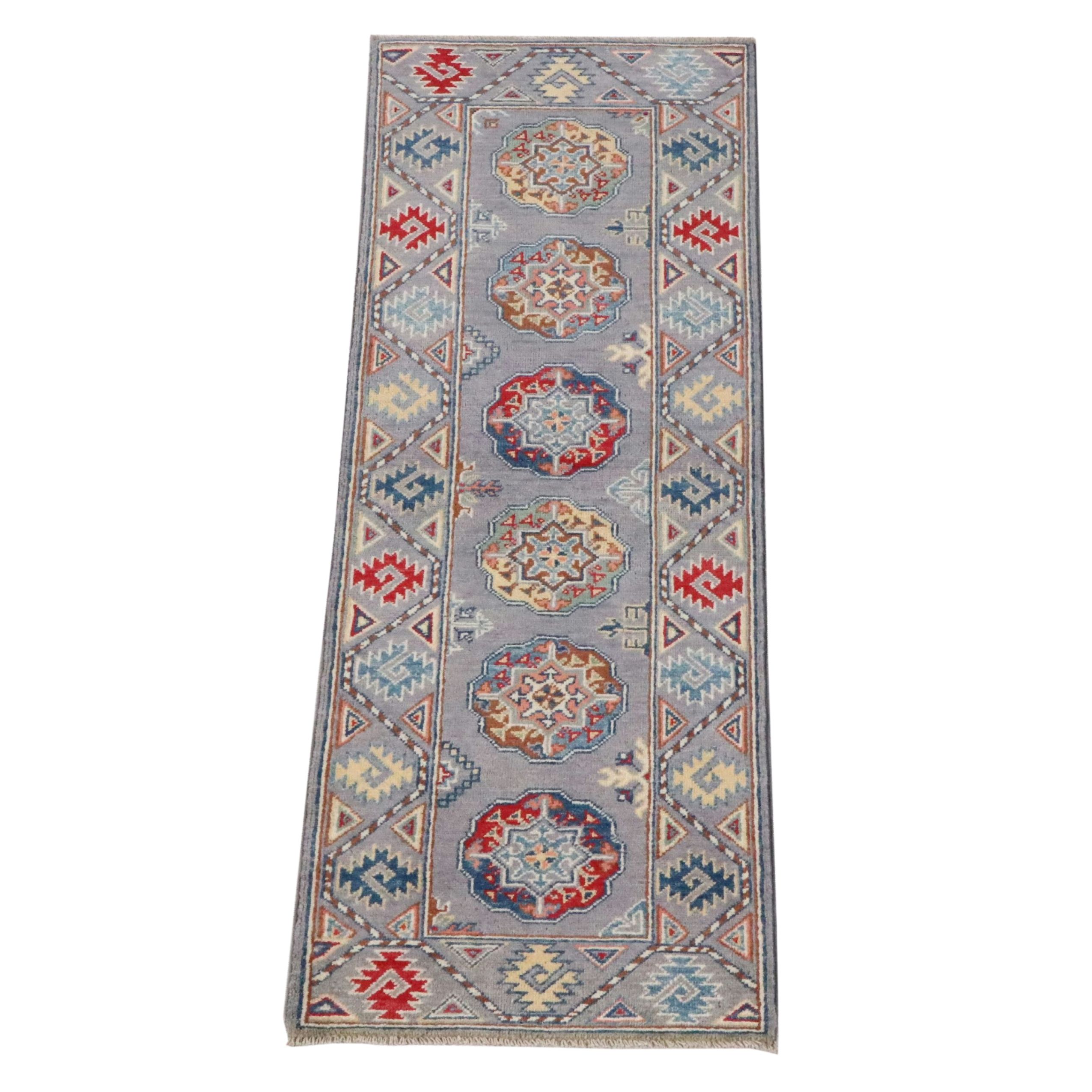 2'1 x 5'10 Hand-Knotted Pakistani Kazak Accent Rug