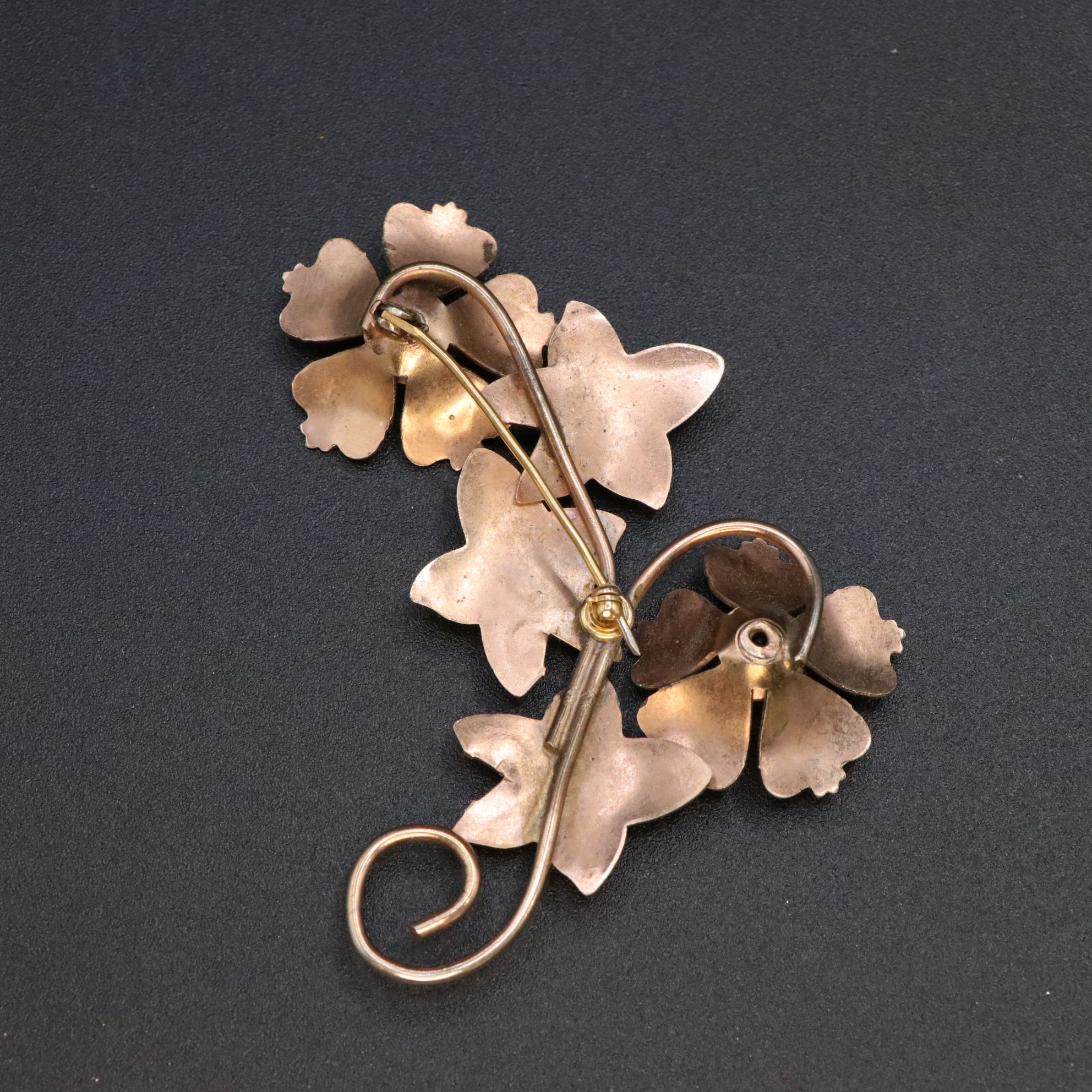 Cloisonné Black Rhinestone & Aurora Borealis Brooch with Karu & More Jewelry