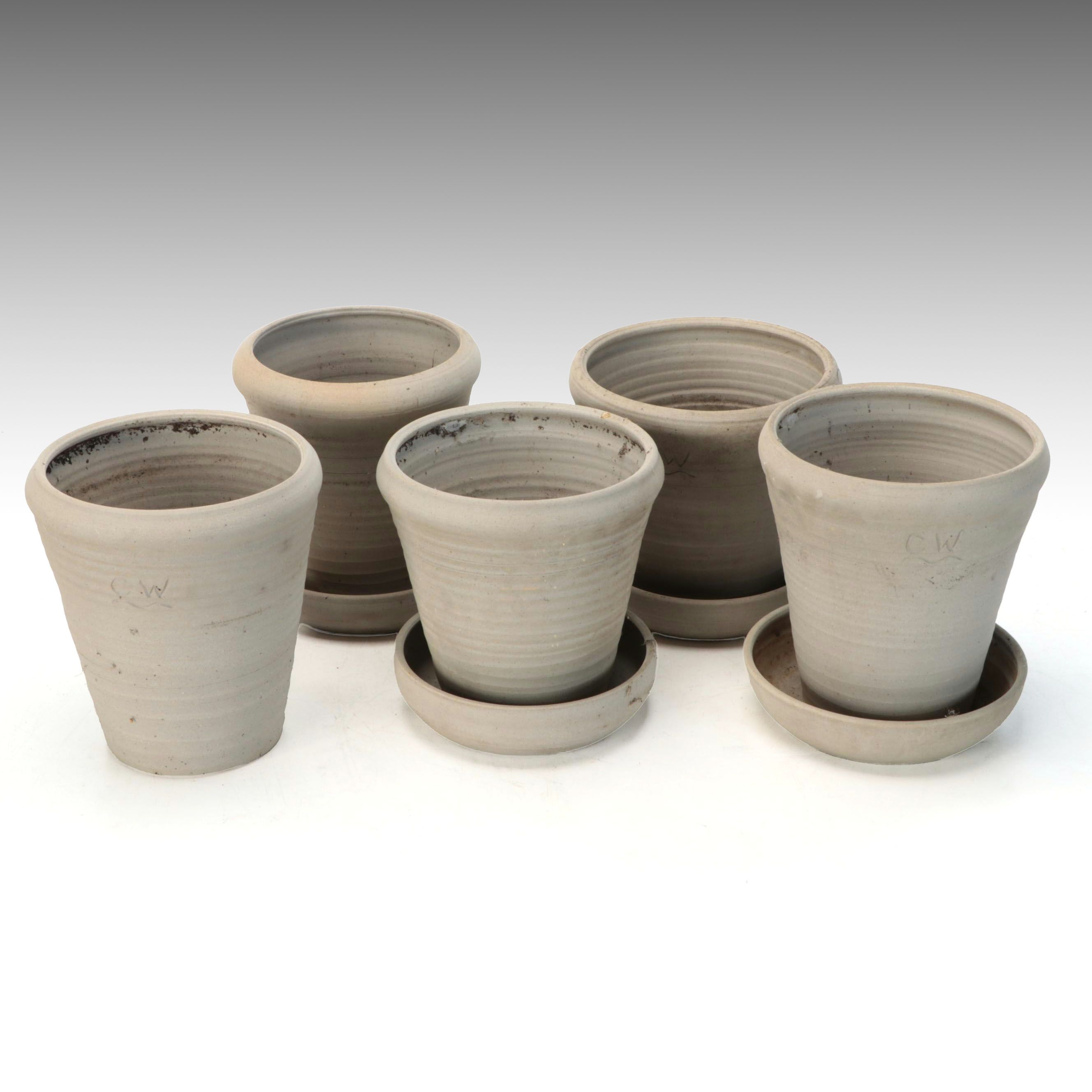Feazell Pottery Handcrafted Ceramic Planters and Saucers