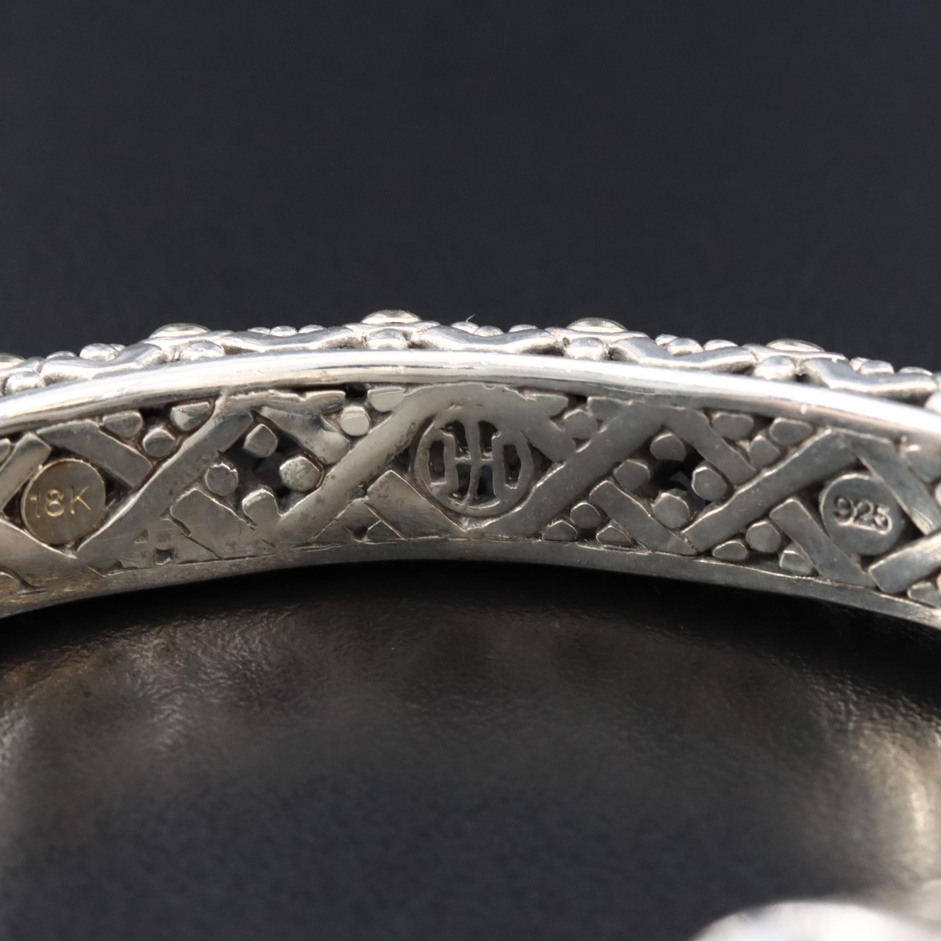 John Hardy Jaisalmer Dot Sterling and 18K Kick Cuff Bracelet