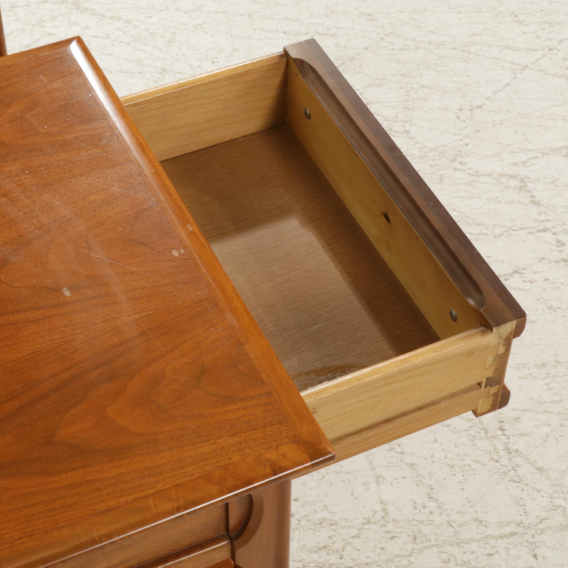 Mersman Mid Century Modern Walnut Side Tables, Pair