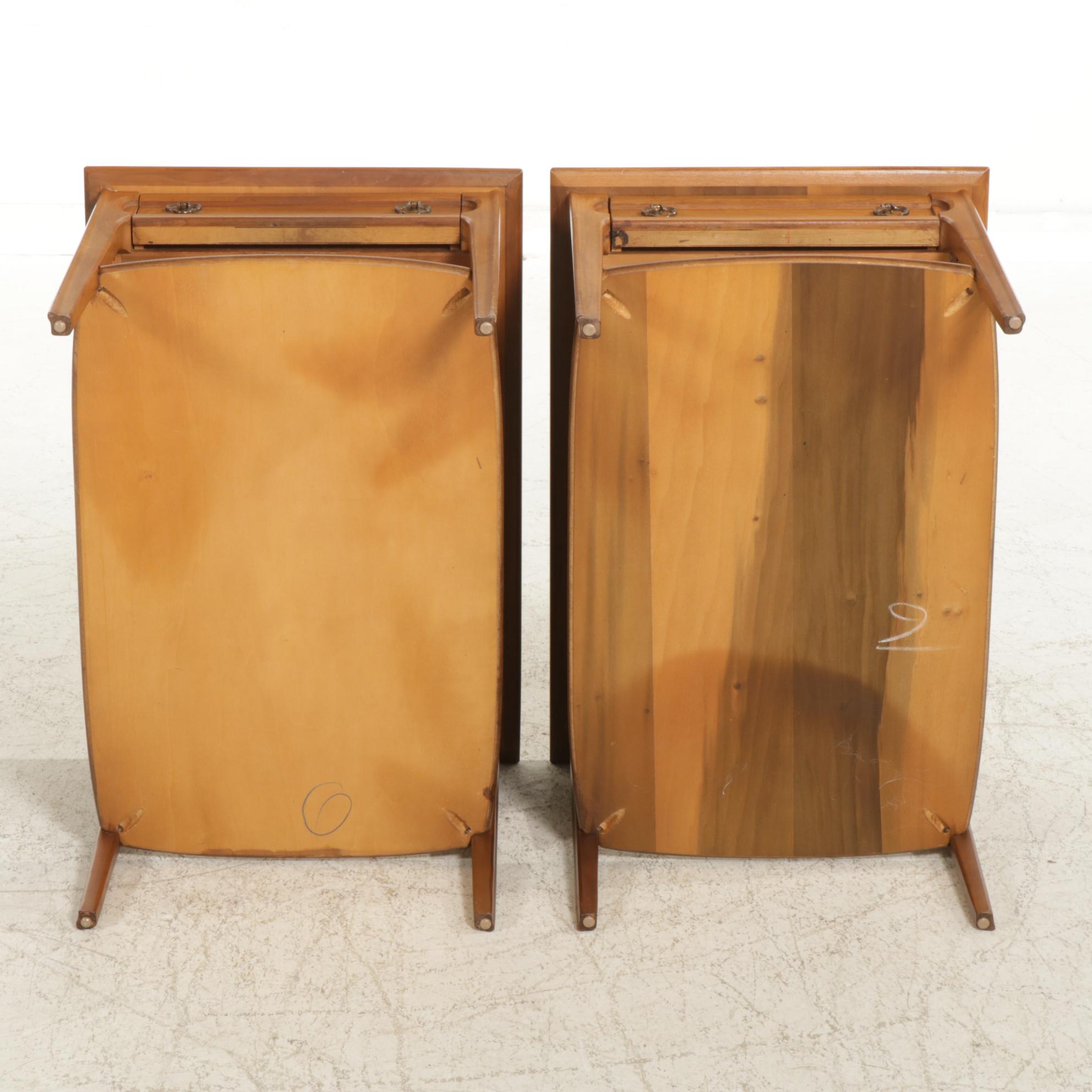 Mersman Mid Century Modern Walnut Side Tables, Pair