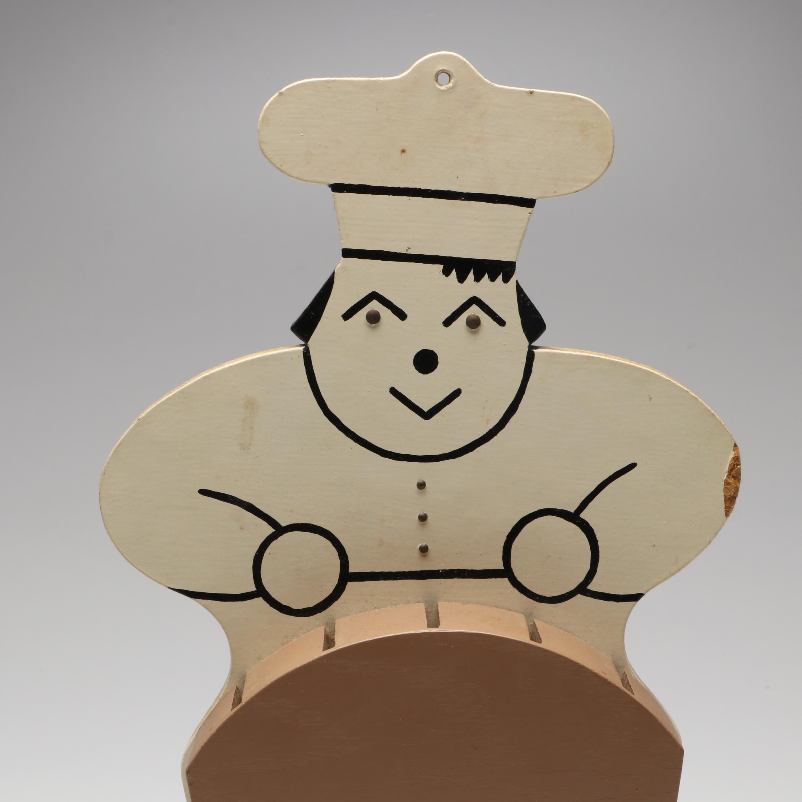 Delco Steak Knifes in Hand-Painted Wall Hanging Chef Knife Block