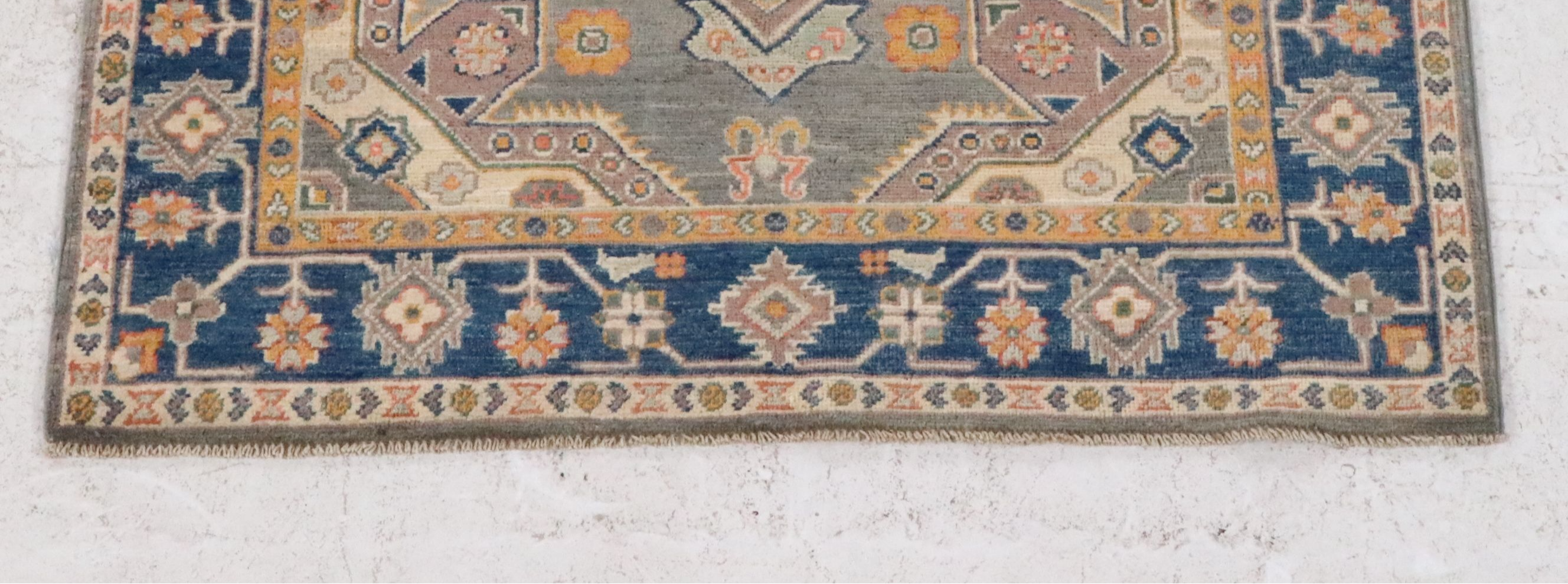 4'1 x 5'8 Hand-Knotted Pakistani Kazak Area Rug