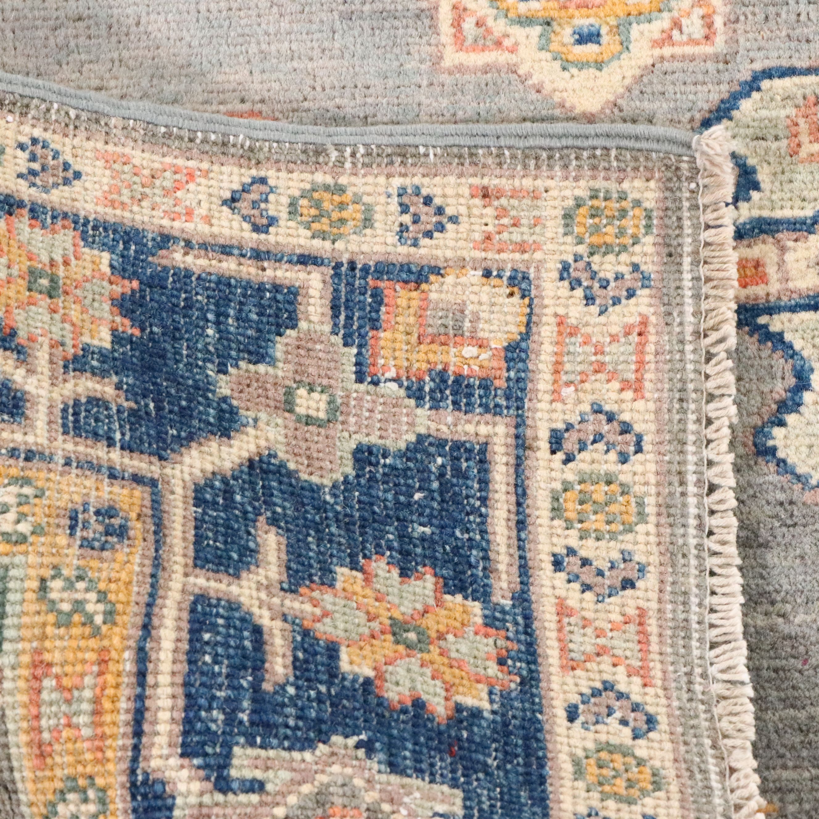 4'1 x 5'8 Hand-Knotted Pakistani Kazak Area Rug