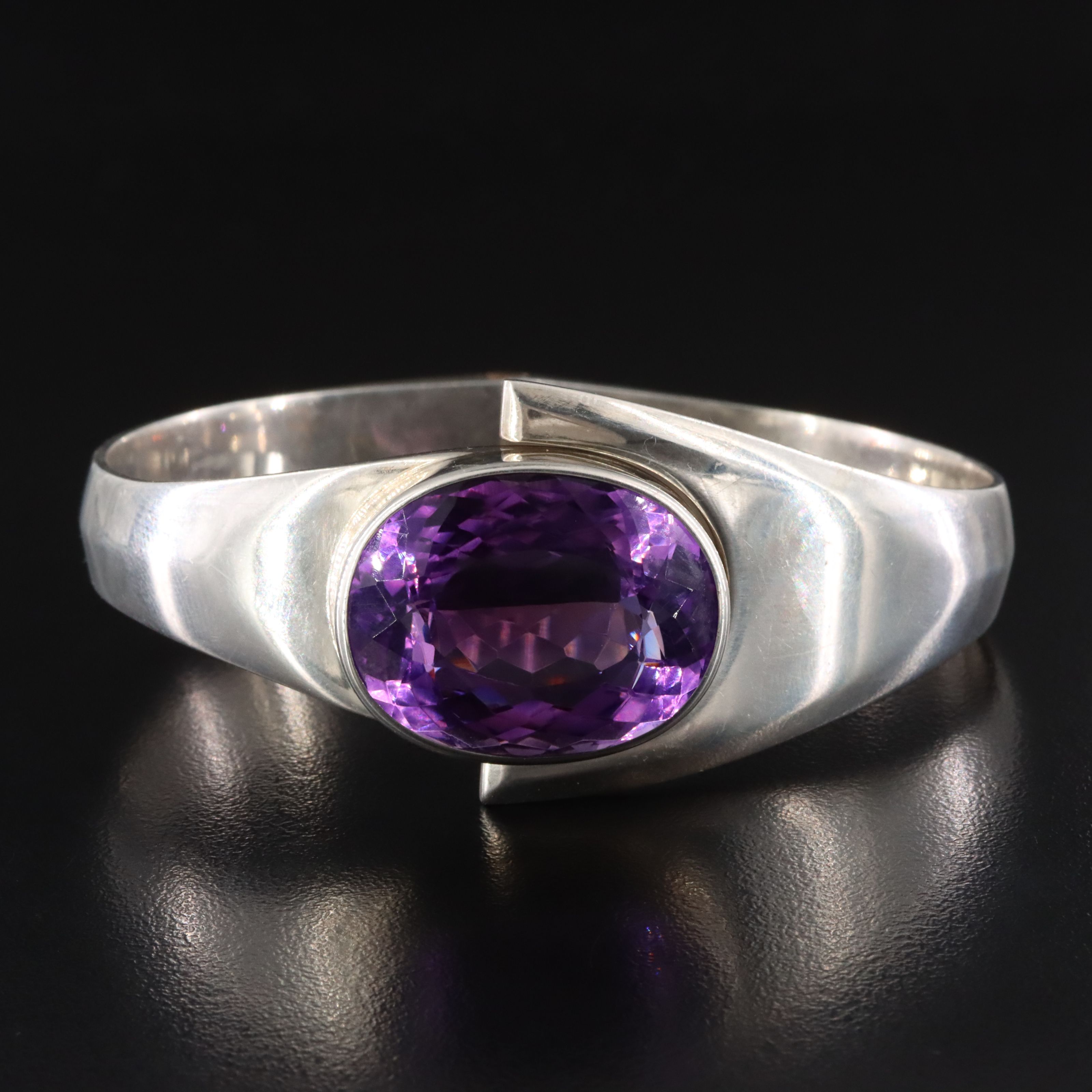 Sterling Amethyst Bangle Bracelet