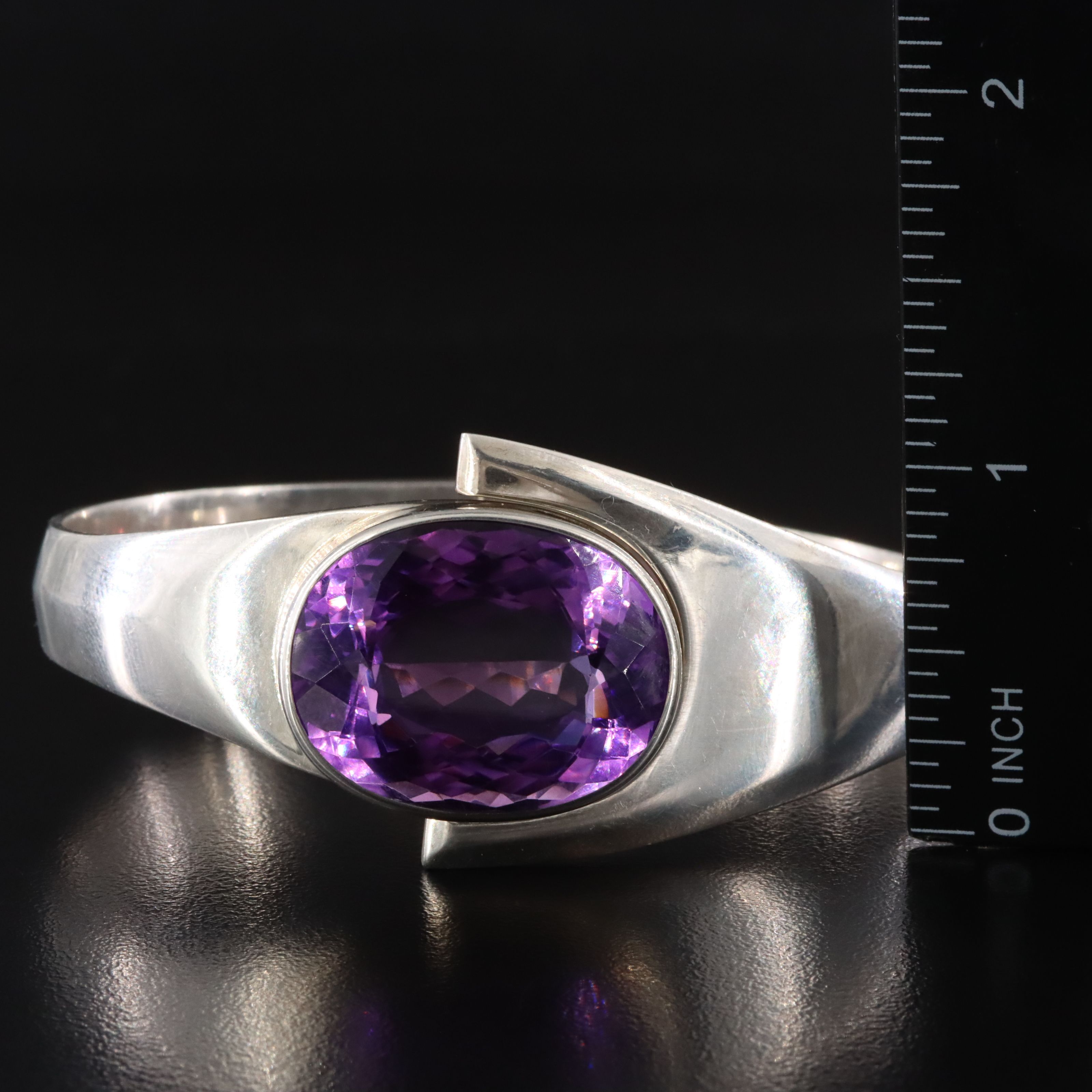 Sterling Amethyst Bangle Bracelet
