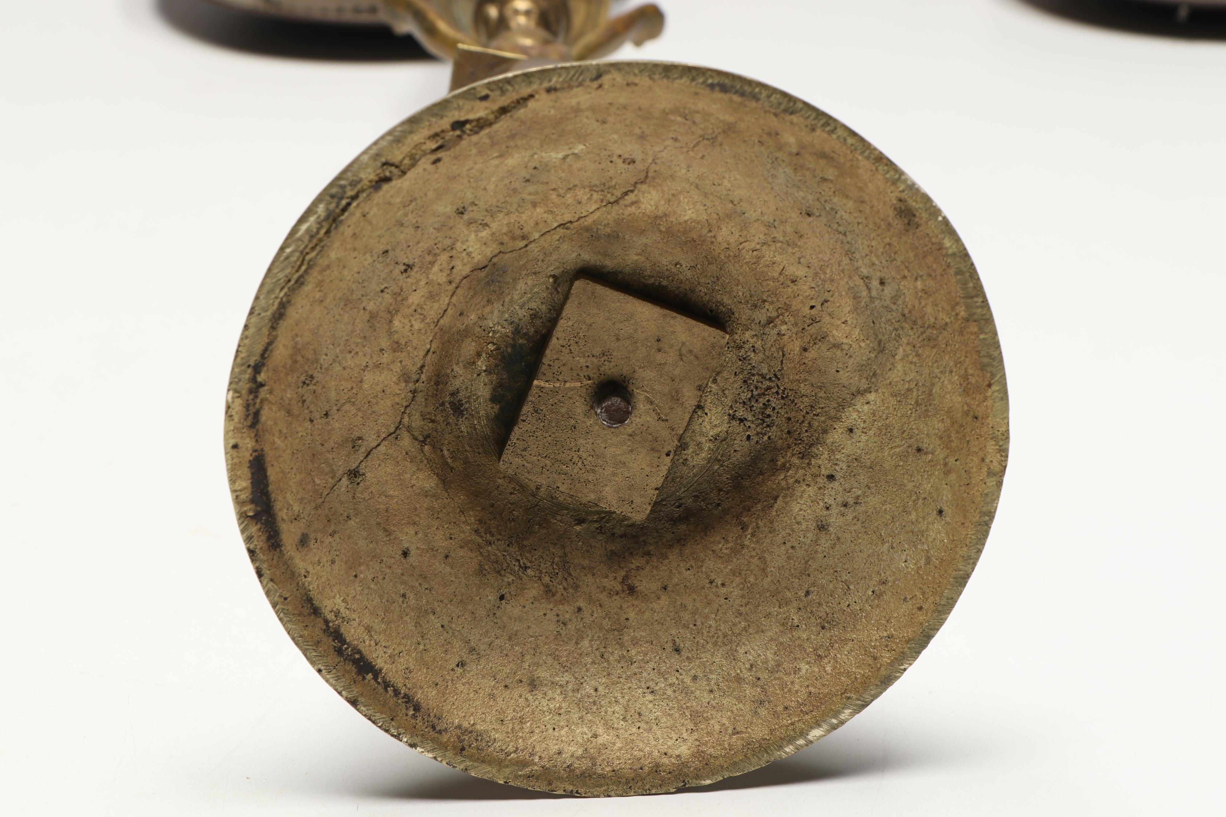 Neoclassical Style Brass Balance and Other Scale with Embroidered Latin Pin