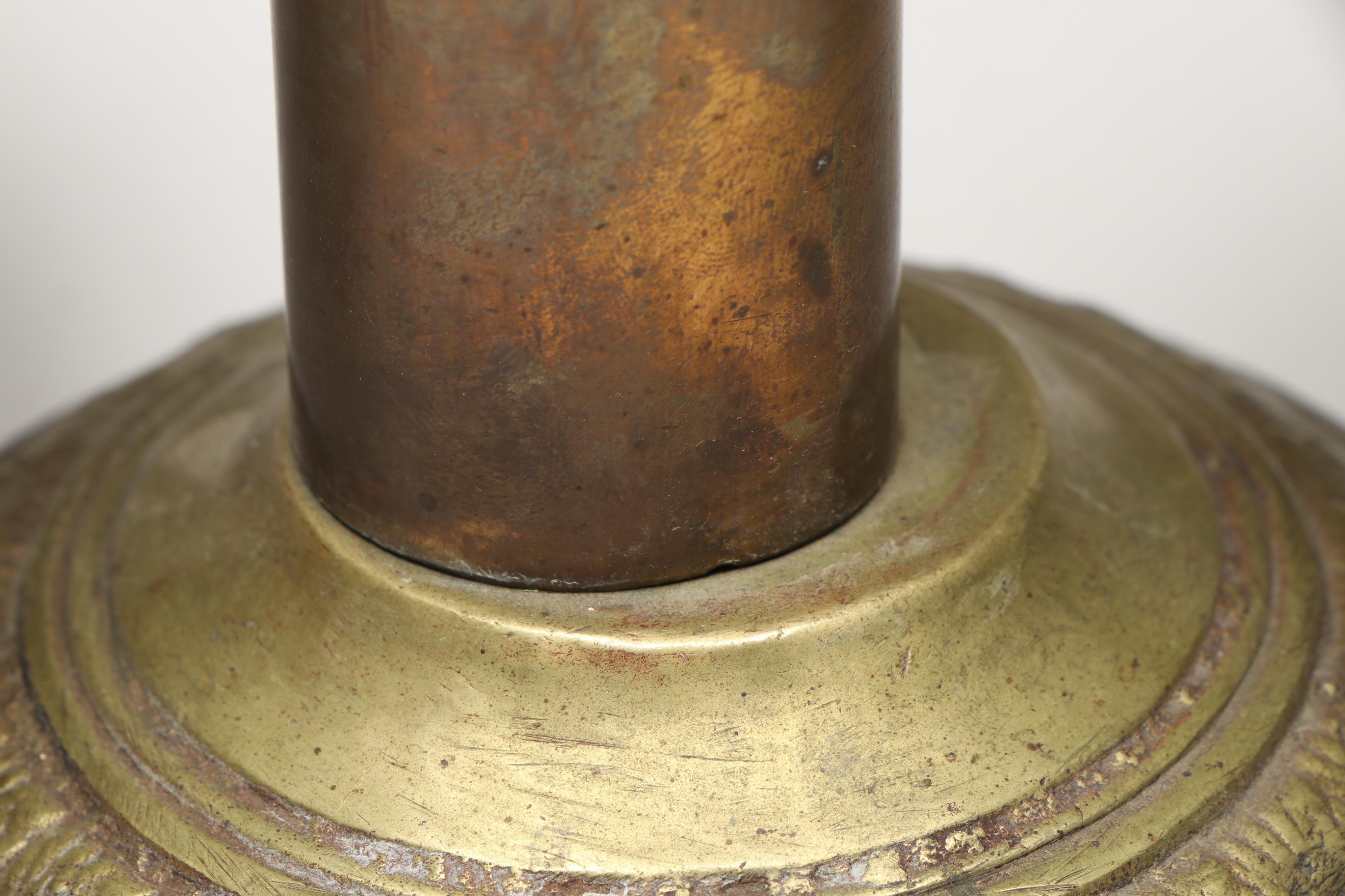 Neoclassical Style Brass Balance and Other Scale with Embroidered Latin Pin