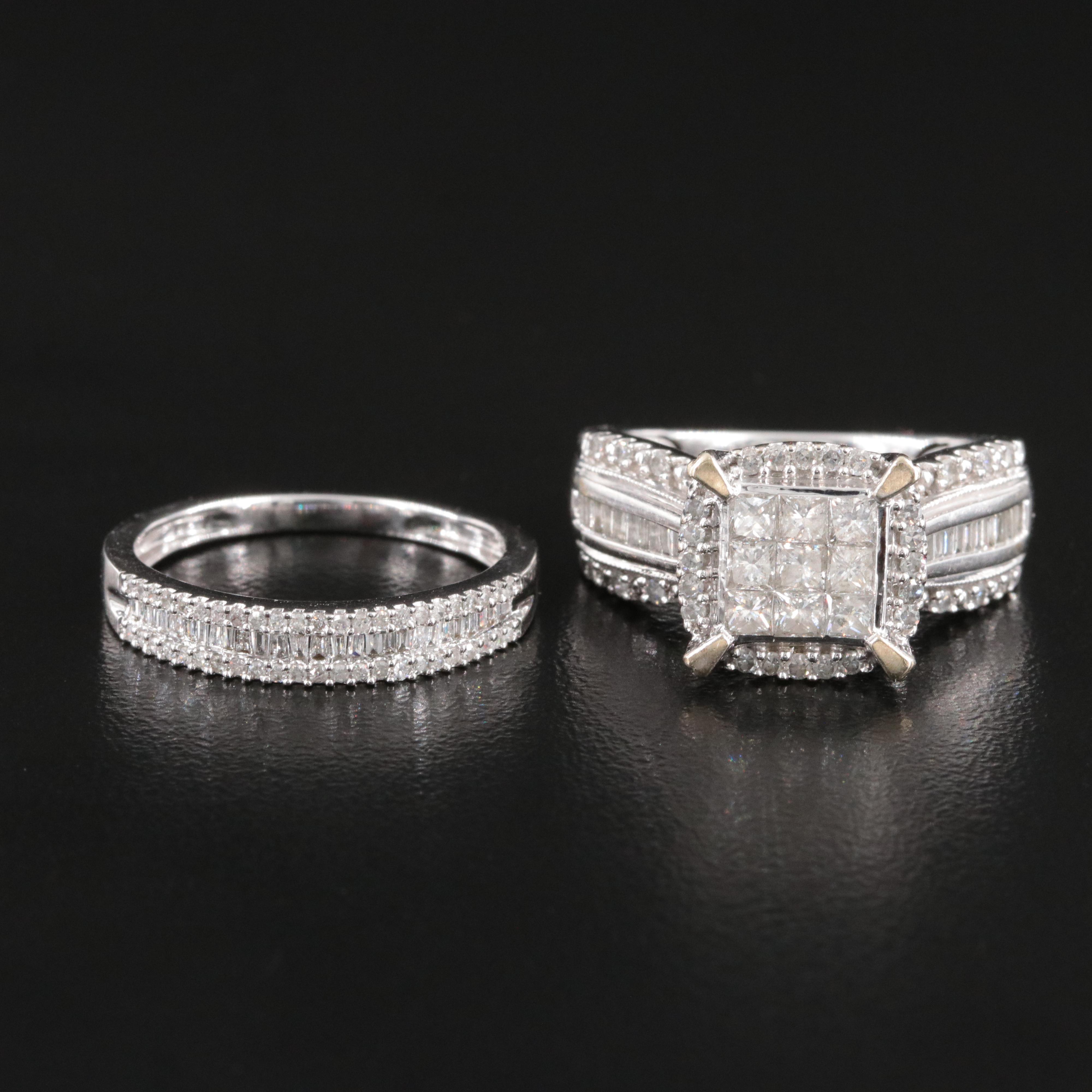 10K 1.19 CTW Diamond Ring and Band