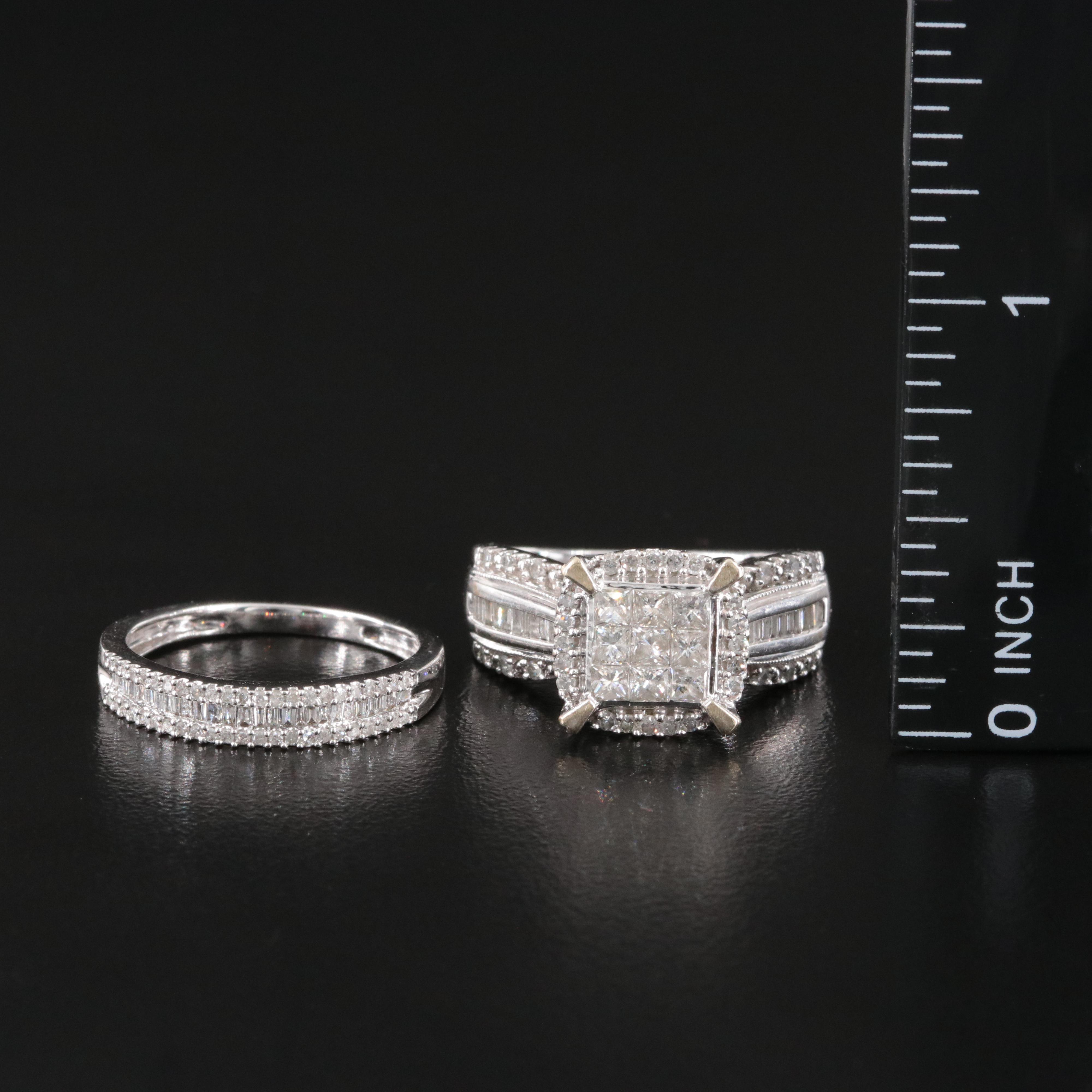 10K 1.19 CTW Diamond Ring and Band
