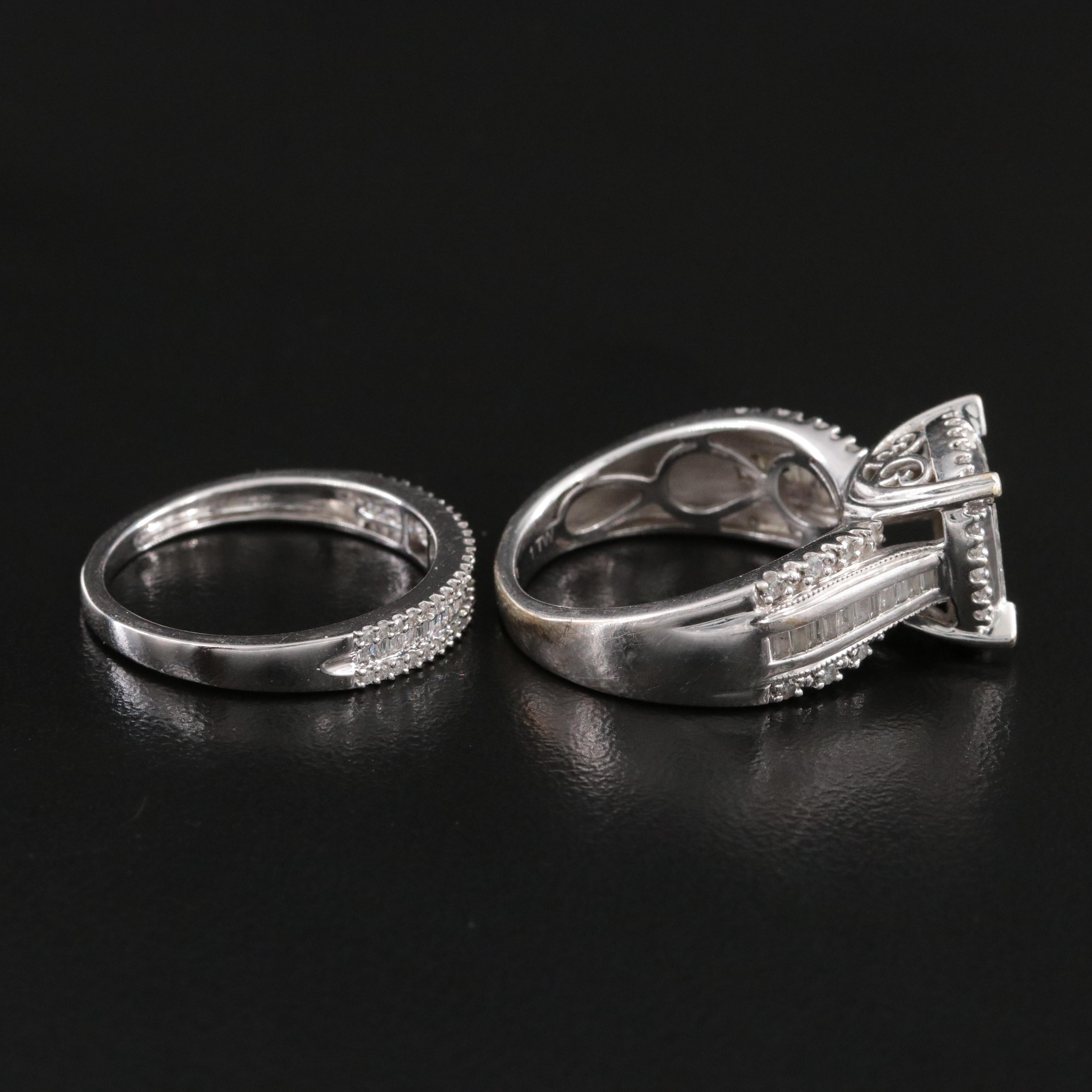 10K 1.19 CTW Diamond Ring and Band