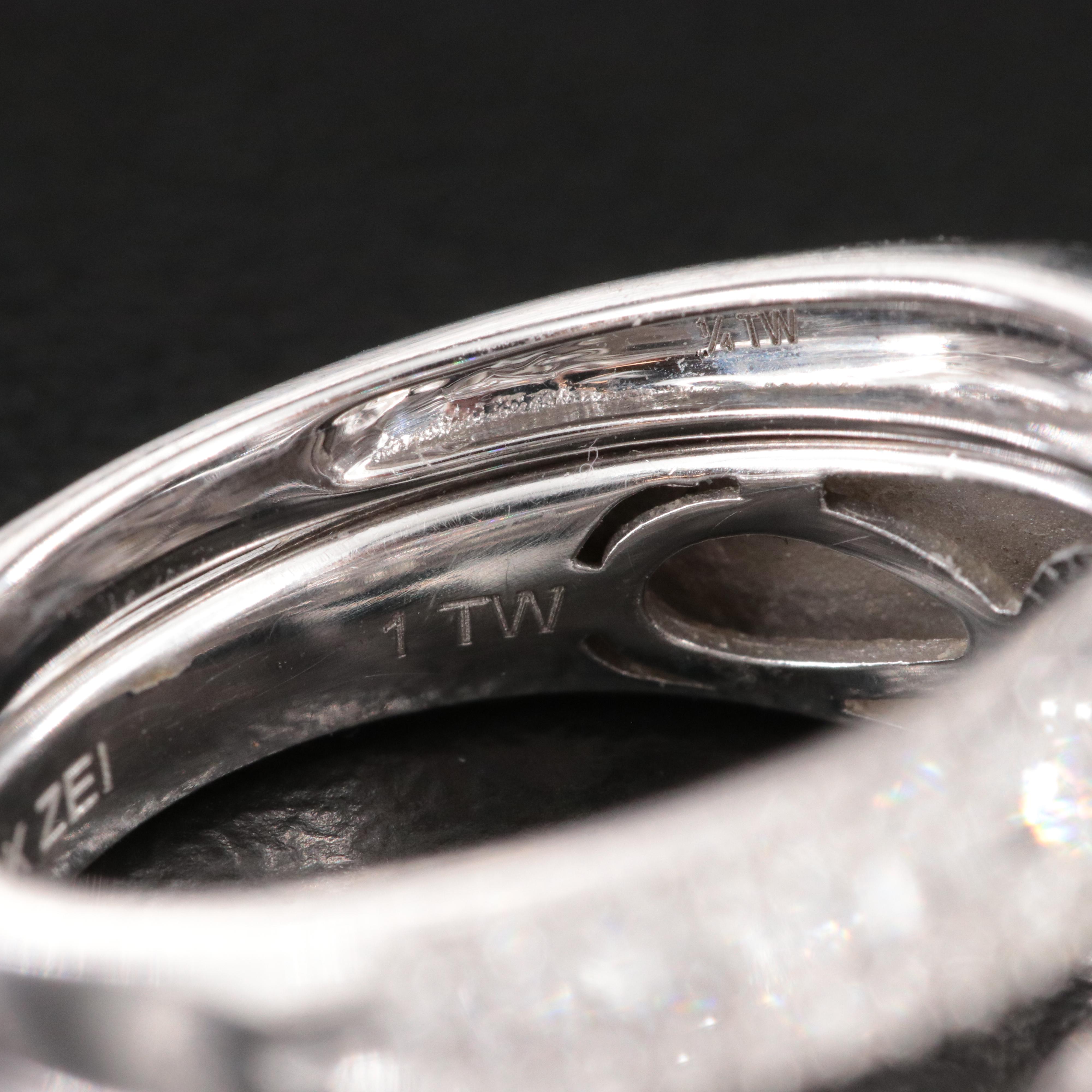 10K 1.19 CTW Diamond Ring and Band